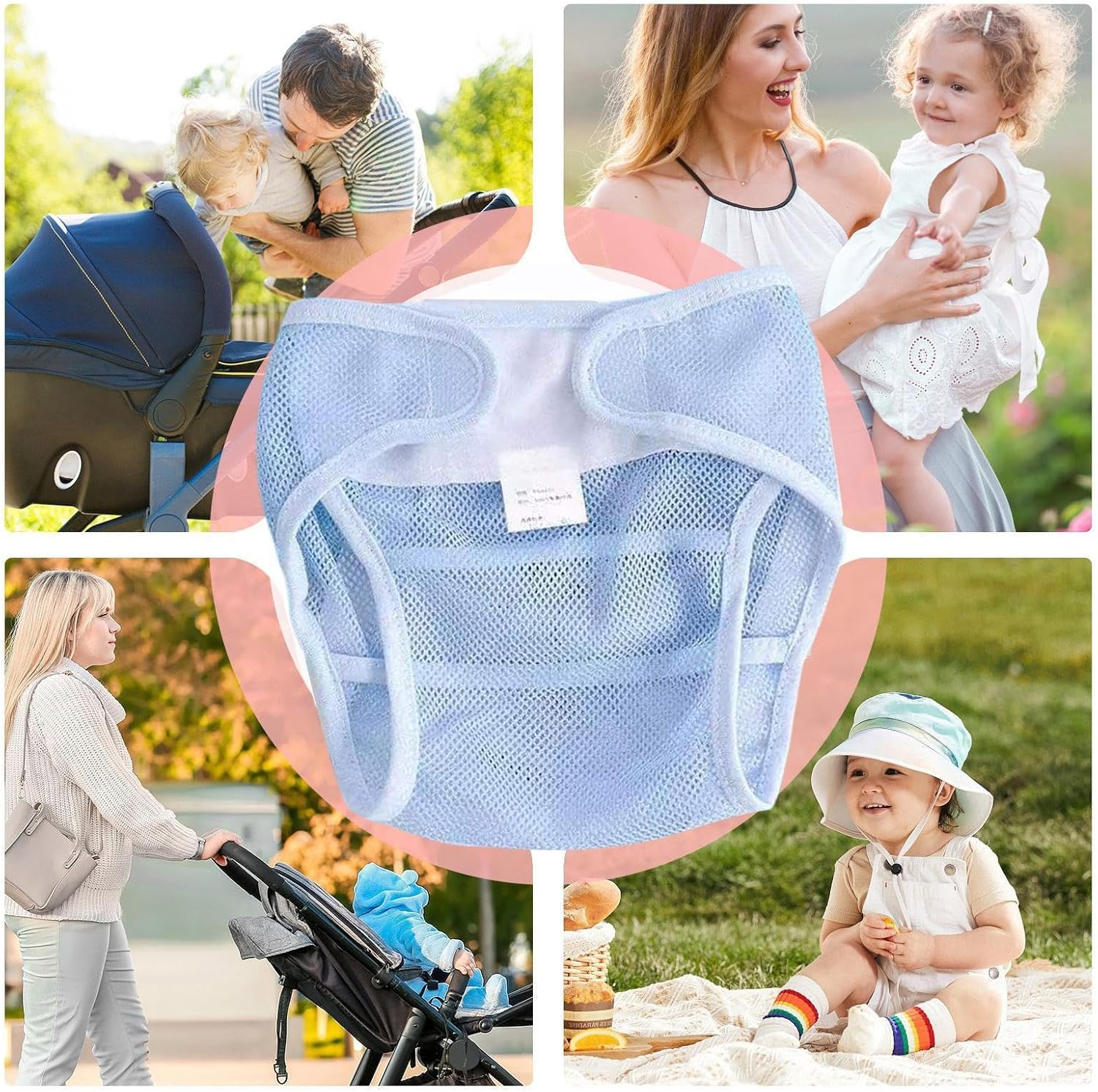 Cloth Diaper - Pocket Diapers | Breathable Mesh Pants for Sensitive Skin Boys Overnight Travel Daycare, Leak Protection image number 3