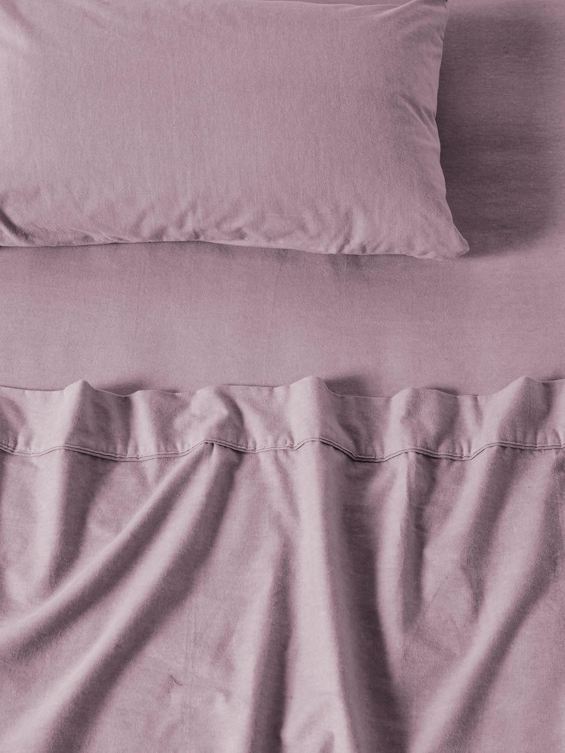 Linen House Flannelette Lavender Plain-Dyed Double Bed Sheet Set image number 6