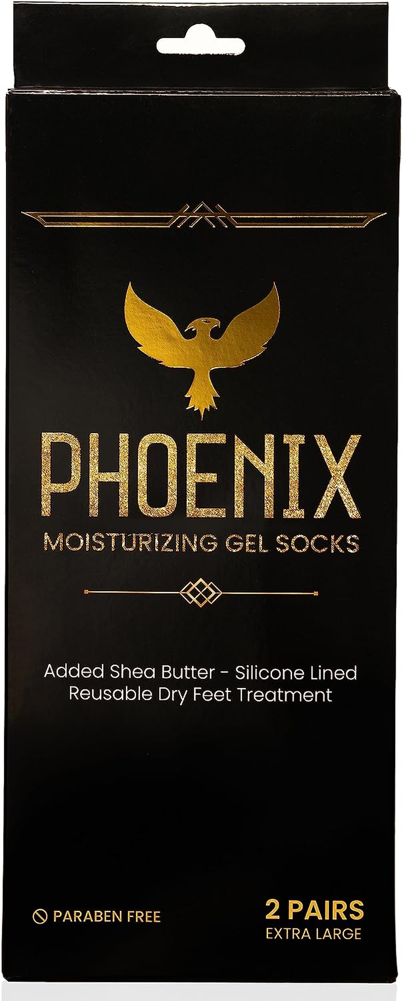 Phoenix Foot Peel Moisturizing Gel Socks for Men - Extra Large - 2 Pairs - with Shea Butter - Paraben Free - Reuseable Moisturizing Socks - image number 1