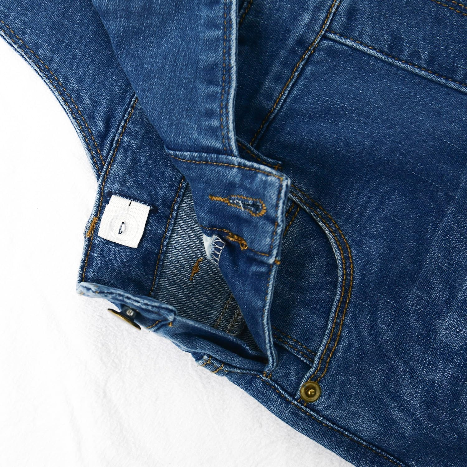 KIDSCOOL SPACE Girls Denim Overalls, Bibs Washed Stretchy Jeans Jumpsuit image number 6