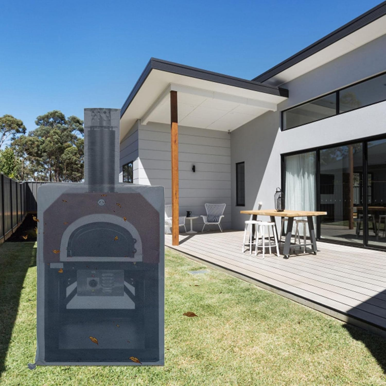 Pizza Oven Cover | BBQ Grill Cover | Furniture Dust Cover Adjustable Rope Great Protection Waterproof Coating Grill for Idle Items Oven Borato image number 5