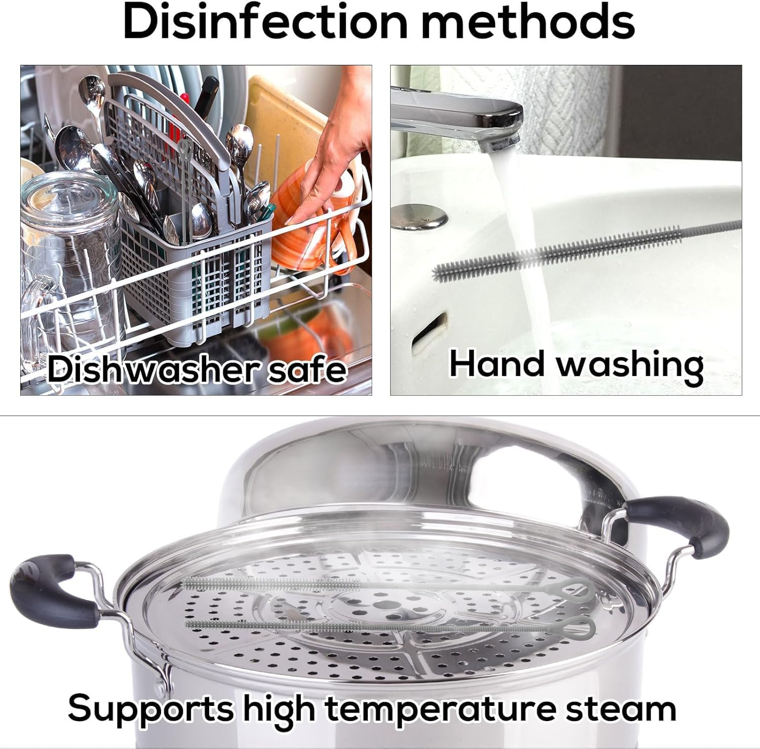 Silicone Straw Cleaner Brushes &ndash; Reusable, Bendable & Food-Grade with Non-Slip Handle | 6 Pack Multi-Colour Set for Straws, Bottles & Narrow Spaces (6Mm Diameter, 25Cm Length) image number 1