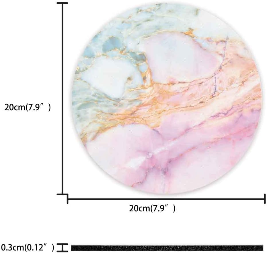 Small Mouse Pad 7.9 X 7.9 Inch, Audimi round Mouse Pad for Laptop Wireless Mouse Home Office Travel, Portable & Washable Cute Marble image number 7
