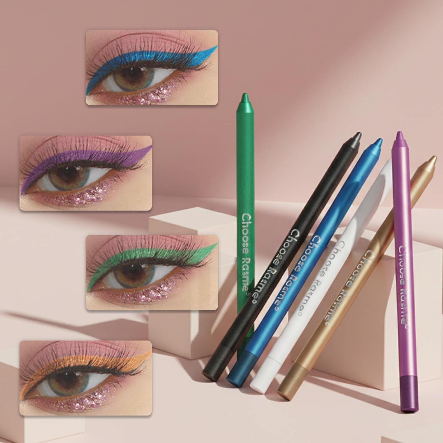 12 Colorful Eyeliner Pencil Set - Waterproof Gel Eye Liner with Multi-Color Glitter, Eyeshadow Stick for Smoky & Party Looks, Long-Lasting Multipurpose Eye Makeup for Daily & Special Occasions image number 6