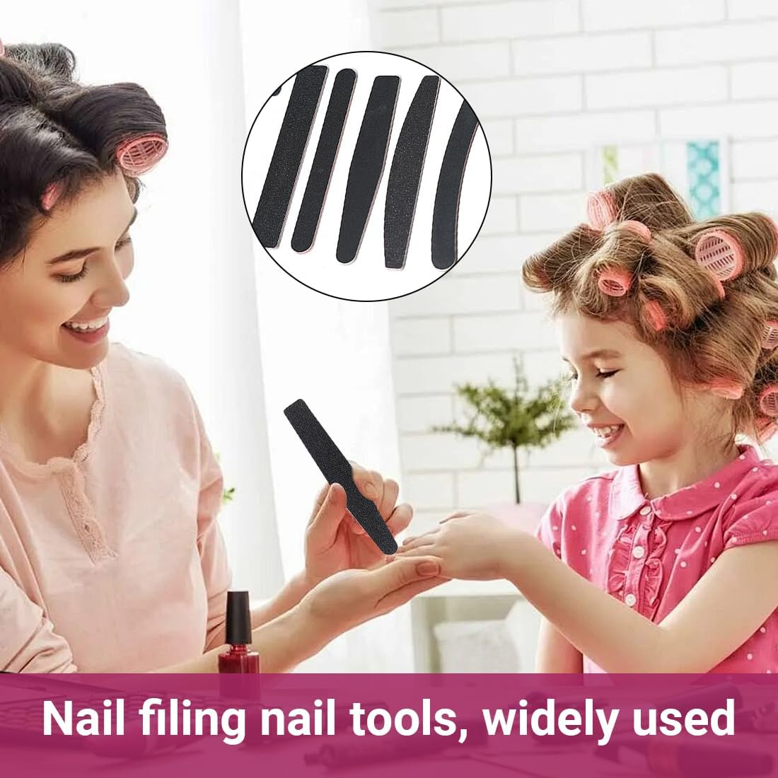 Pack of 5 Nail Files for Gel Nails, 100/180 Grit, Nail File, Double-Sided Nail Files, Professional Nail Files, Curved, for Nail Care and Styling image number 3