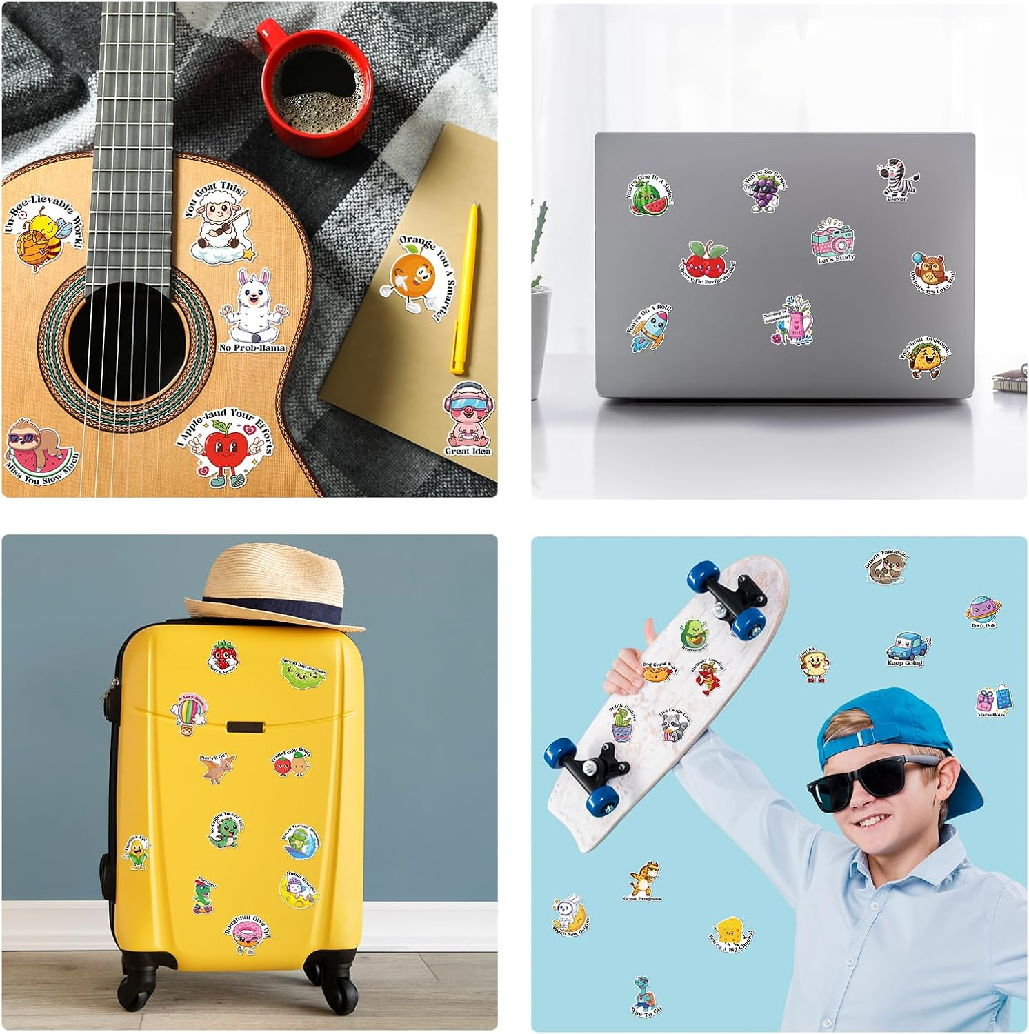 400PCS Cute Animal Stickers for Kids, Motivational Reward Stickers Pack for Kids Classroom, Water Bottle Stickers Waterproof Vinyl Hydroflask Phone Skateboard Laptop Stickers