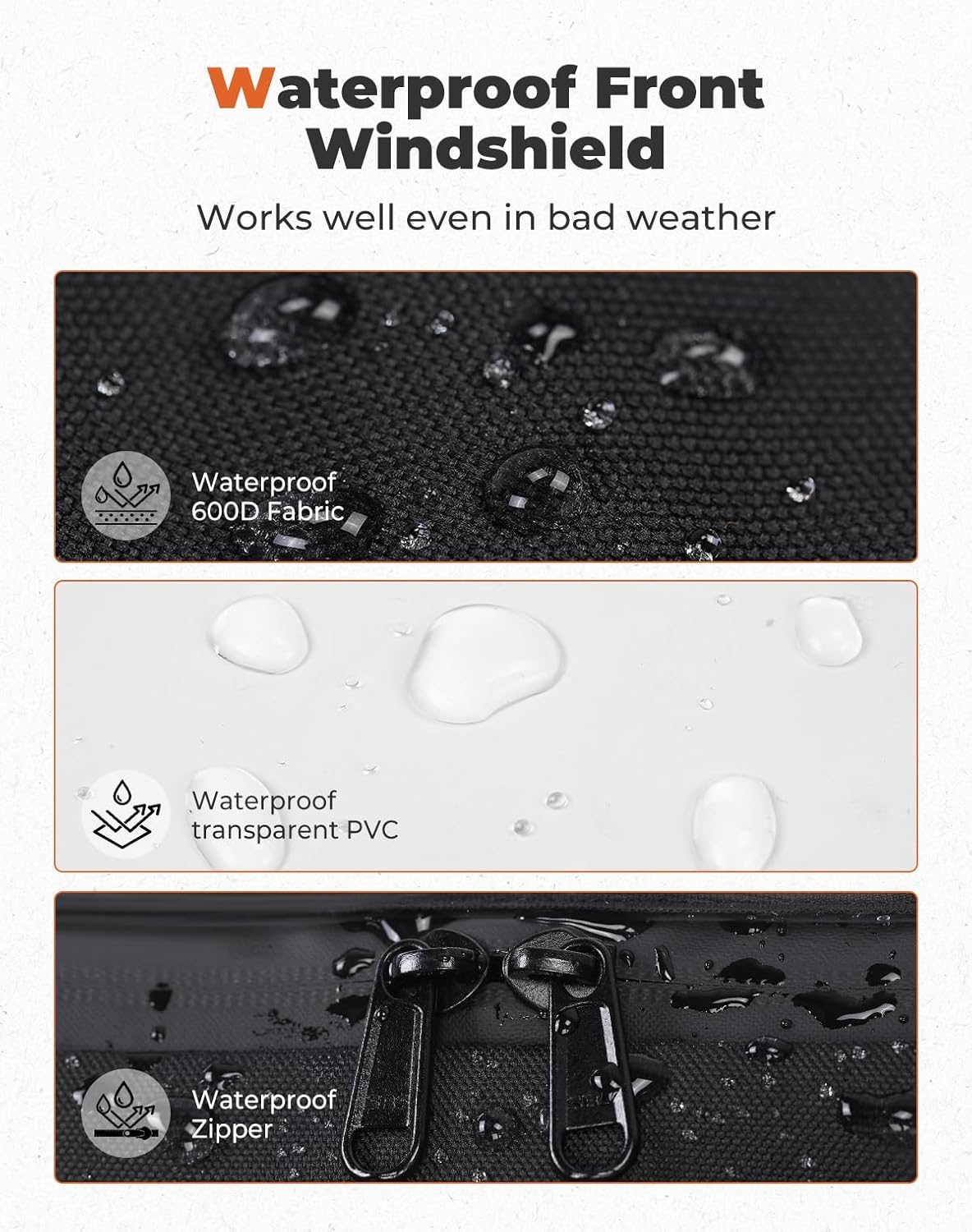 Kemimoto UTV Front Windshield Compatible with Kawasaki Mule 3000 2001-2008 Mule 2500 1994-2005 Compatible with Polaris Ranger 2002-2008 Waterproof Soft Front Window