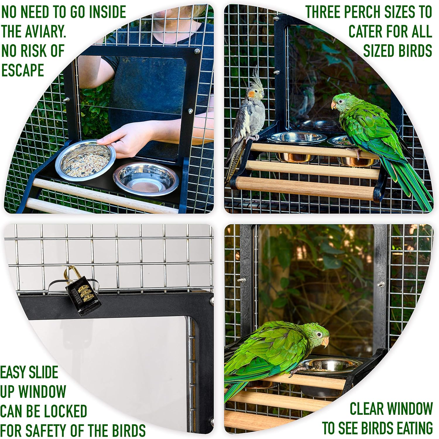 Royal Rooster Stainless Steel Bird Bowls for Cage | Bird Water Dispenser for Cage | 2 Pack Metal Bird Bowls for Parakeet Cockatiel Canary Parrot Budgie Finch Aviary | Bird Water & Seed Dish Feeder image number 1