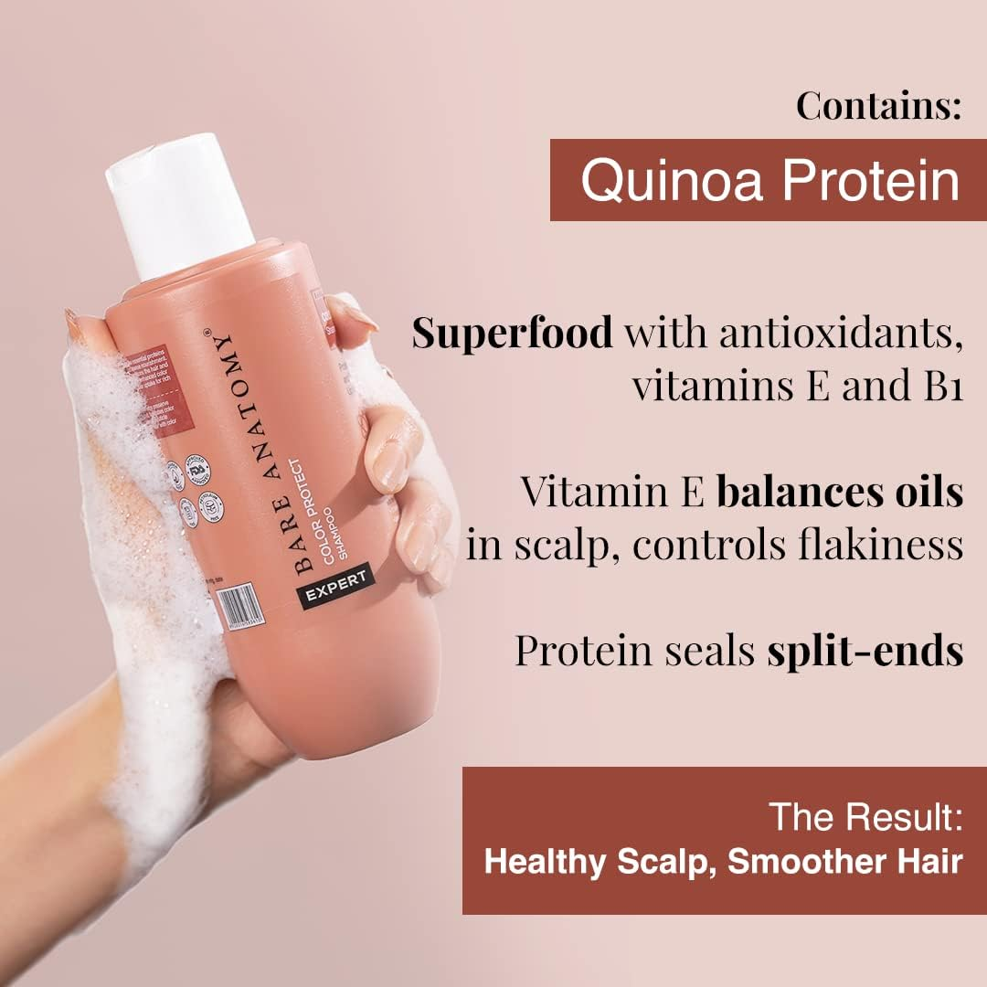 Bare Anatomy Color Protect Shampoo and Hair Mask Kit for Coloured and Treated Hair Contains 17 Amino Acid Complex & Quinoa Protein Provides 8 Weeks of Color Protection for Unisex 8.4 Ounce image number 1