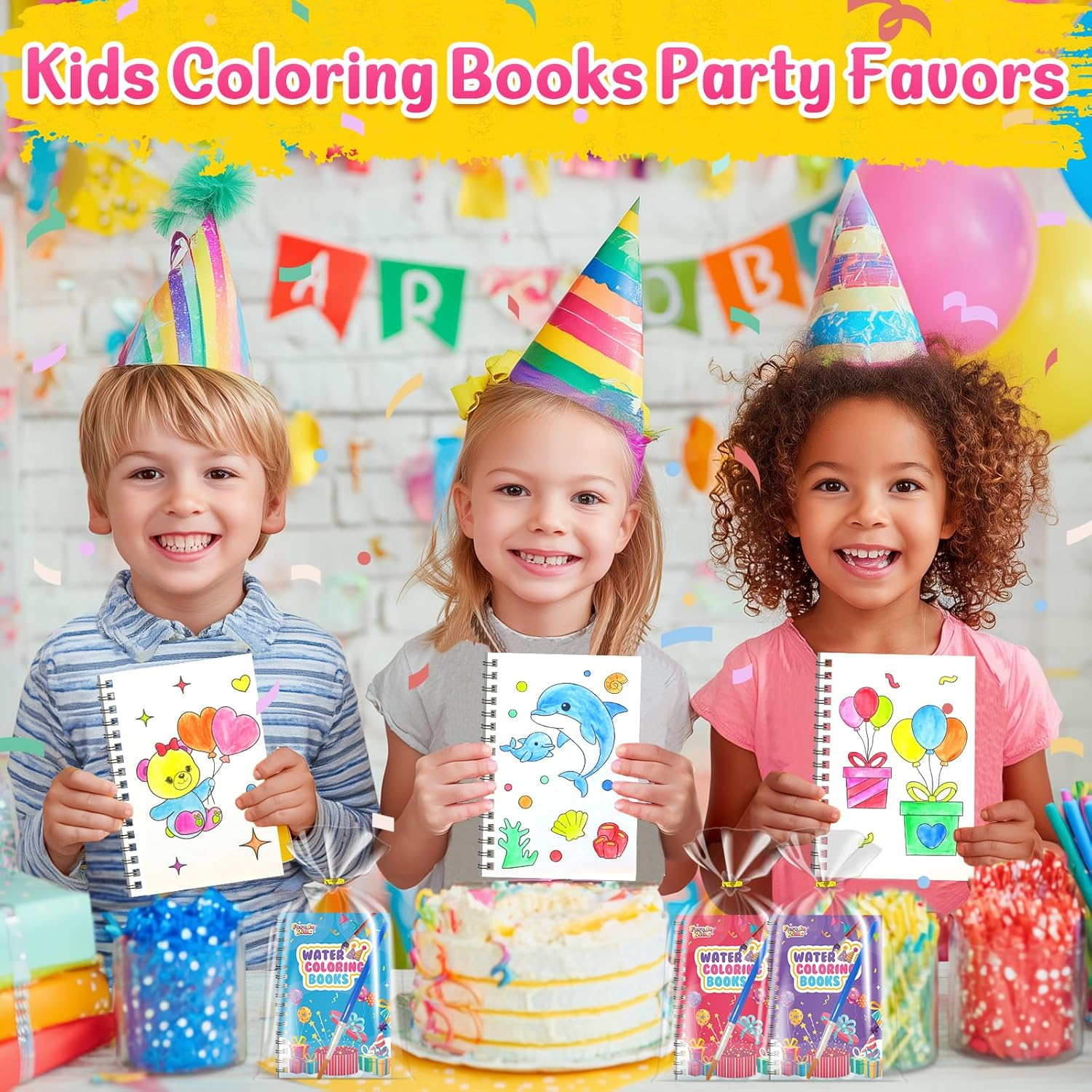 Coloring Books Party Favors for Kids - 24 Pack Mini Water Coloring Books Paint Sets for Kids Goodie Bags Stuffers Students Classroom Gifts Bulk, Return Gifts for Birthday Halloween Party Favors Bulk image number 2