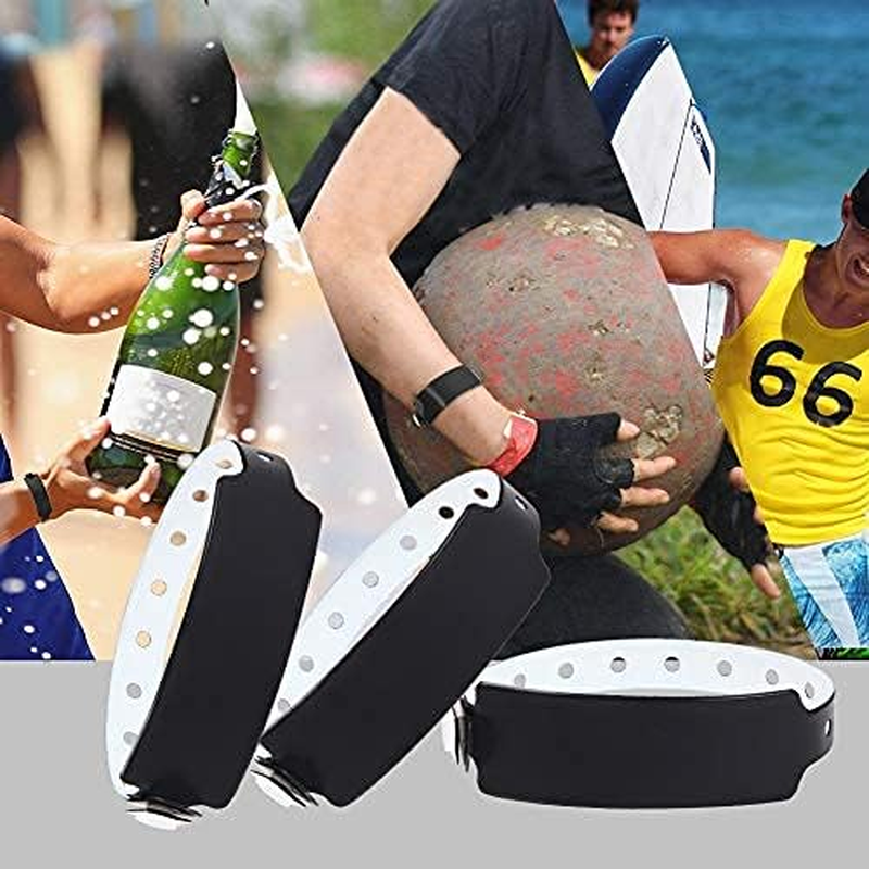 Black Plastic Wristbands 100 Pack - Colored Vinyl Bracelets for Events, Concerts, Parties - Waterproof Custom Arm Bands image number 2