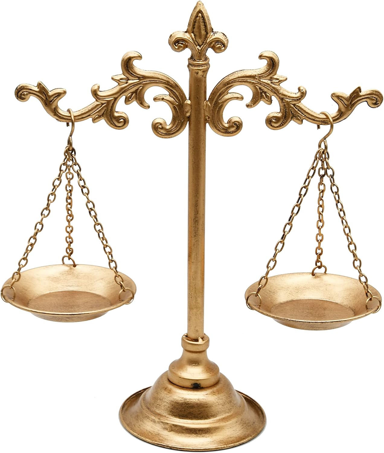Owlgift Vintage Style Metal Libra Jewelry Towers, Scale Tray Display Cosmetic Organizer, Jewelry Storage, Unique Centerpiece Stand, Lawyer Scale of Justice, Farmhouse Candleholder &ndash; Bronze image number 6