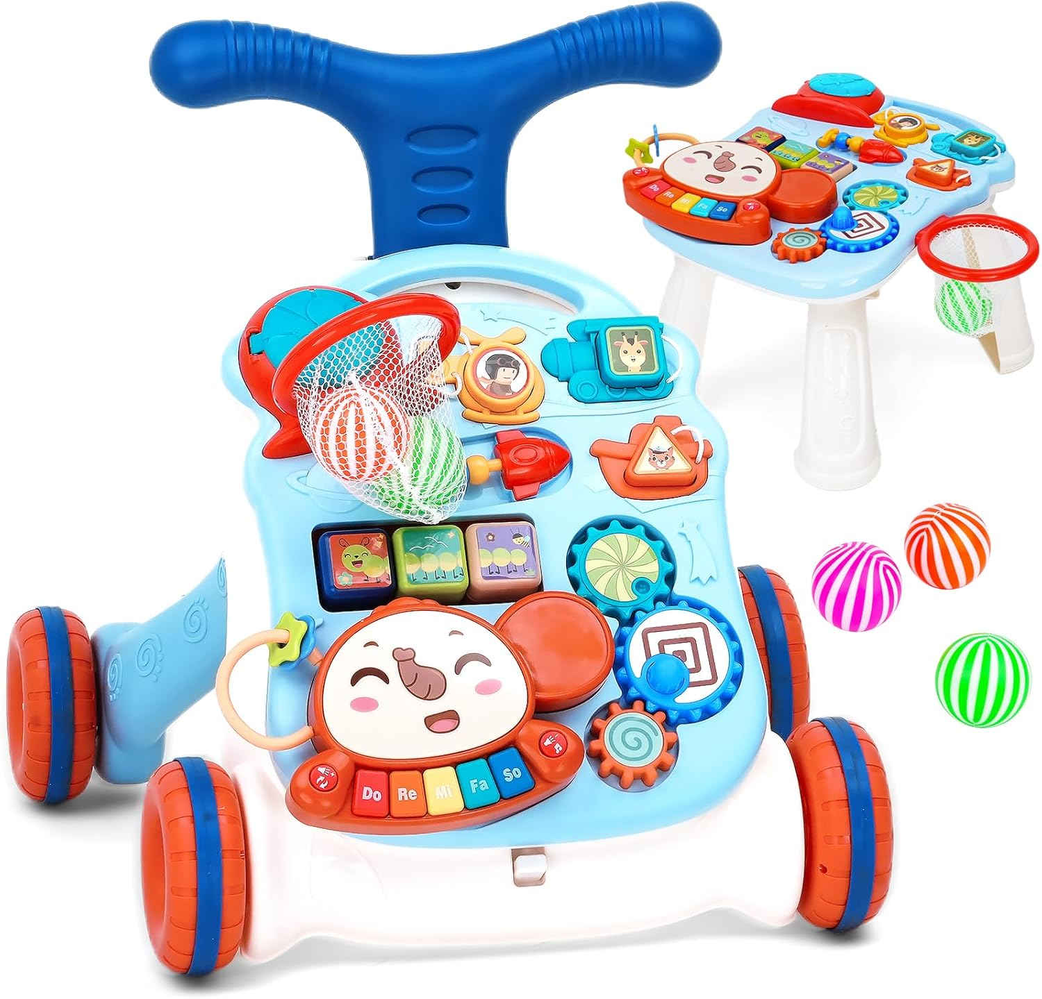 Advwin 3 in 1 Baby Walker,Activity Center for Kids Learning to Walker Sit to Stand, Early Educational Push Walking Toy with Music Panel for Infant Toddler 12+ Months image number 2