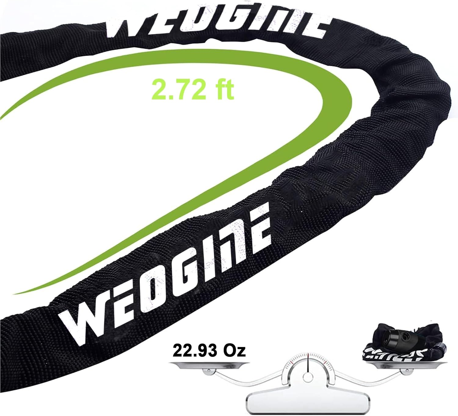 Bike Chain Lock, Heavy Duty Anti-Theft Bicycle Chain Lock, 2.72 Ft Security Bike Locks with 3 Keys, Waterproof Lock Chain for Bike, Bicycle, Scooter, Motorcycle, Door, Gate, Fence image number 6