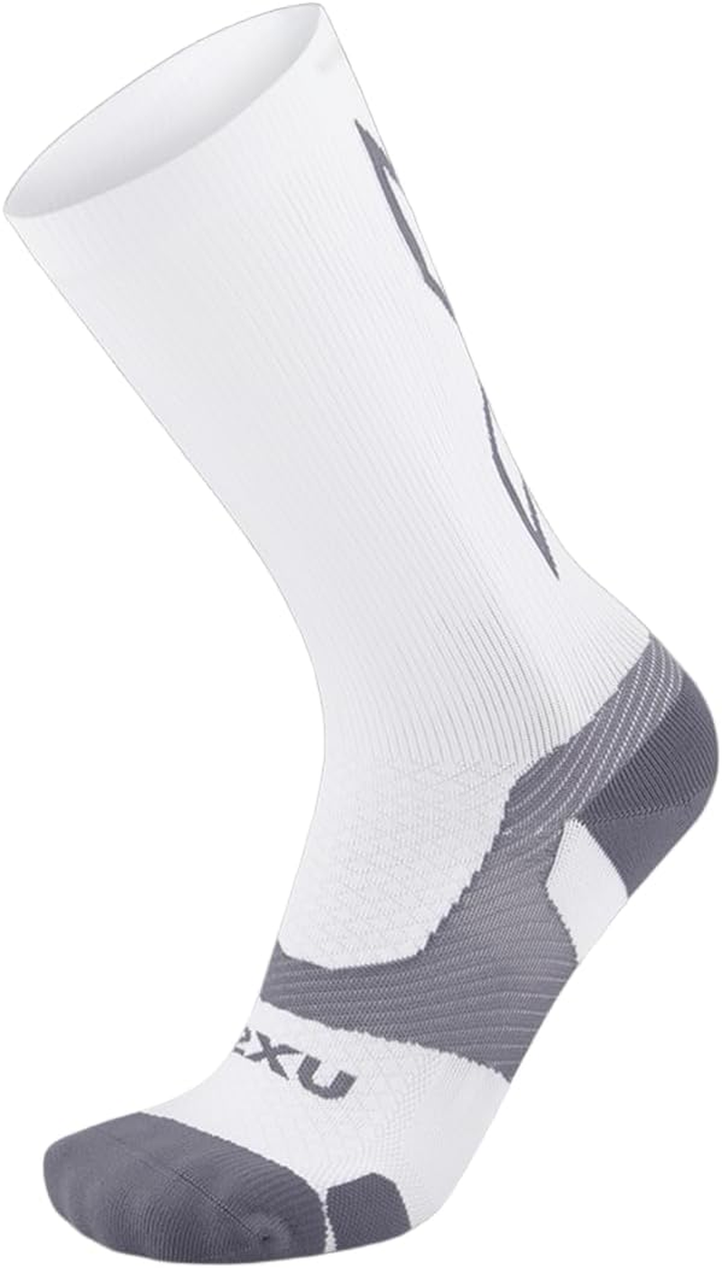 2XU Unisex Vectr Light Cushion Crew Socks White/Grey Small image number 1