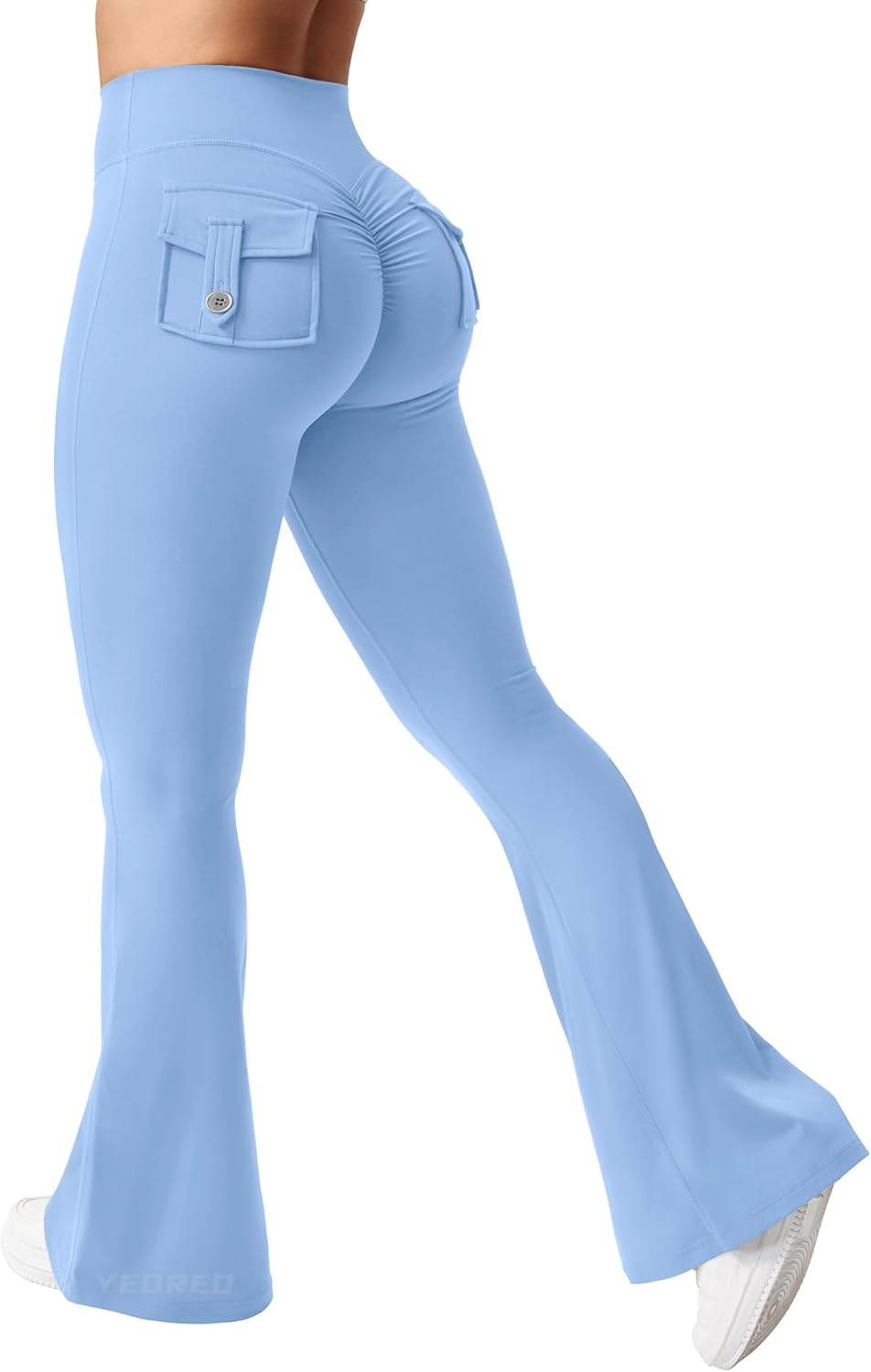 YEOREO Coreflex Flare Leggings with Pockets for Women 31.5" Scrunch Workout Leggings Butt Lifting Gym Yoga Pants image number 3
