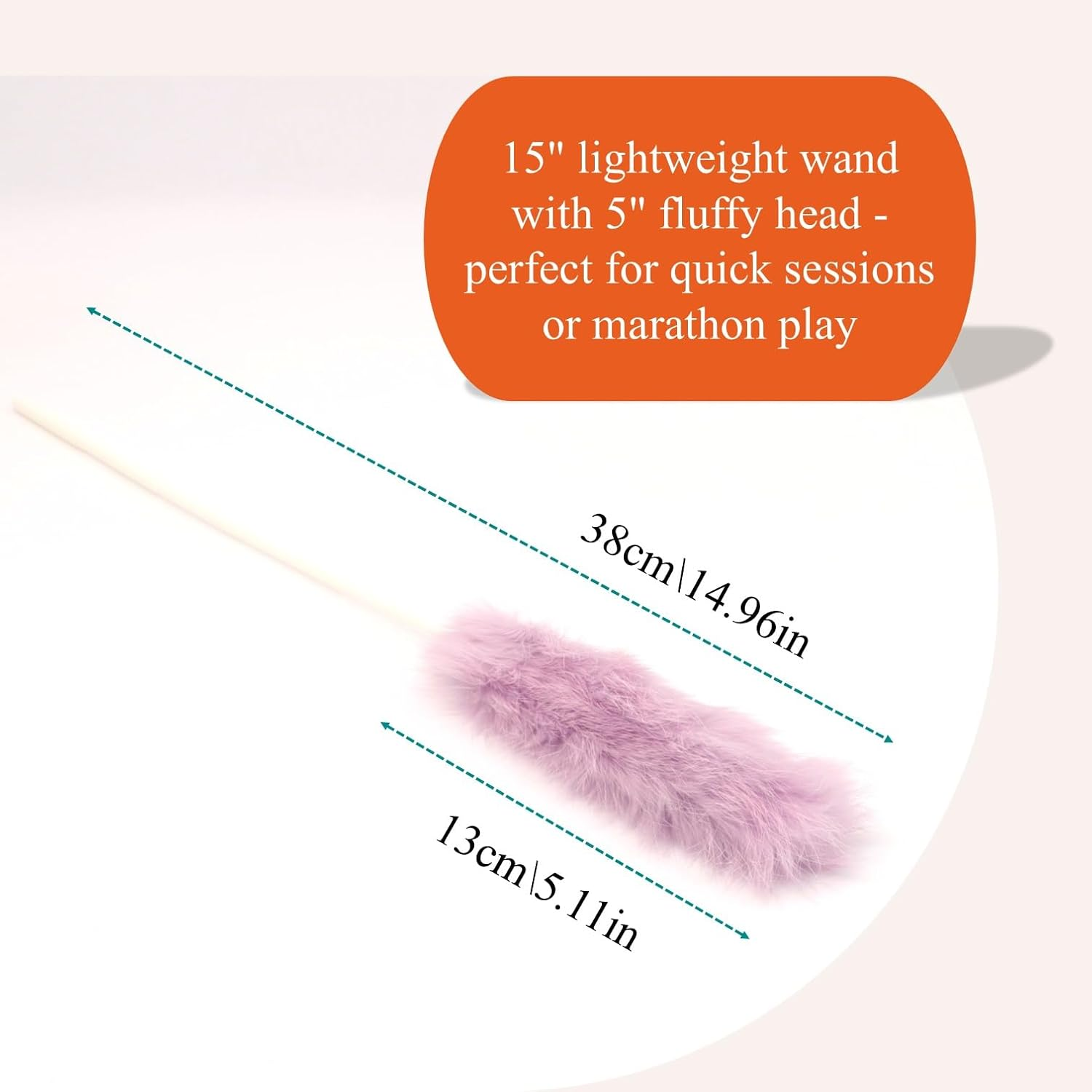 5PCS Real Rabbit Fur Cat Teaser Toys &ndash; Interactive Cat Toys with 38Cm Wands & 13Cm Soft Rabbit Fur, Colourful & Durable, Ideal for Indoor Play & Home Decor image number 4