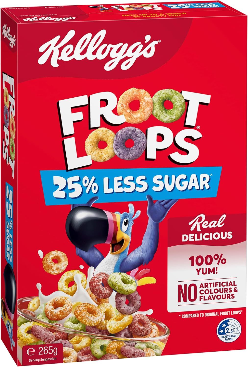 Kellogg'S Froot Loops Less Sugar Breakfast Cereal, 265 G image number 3