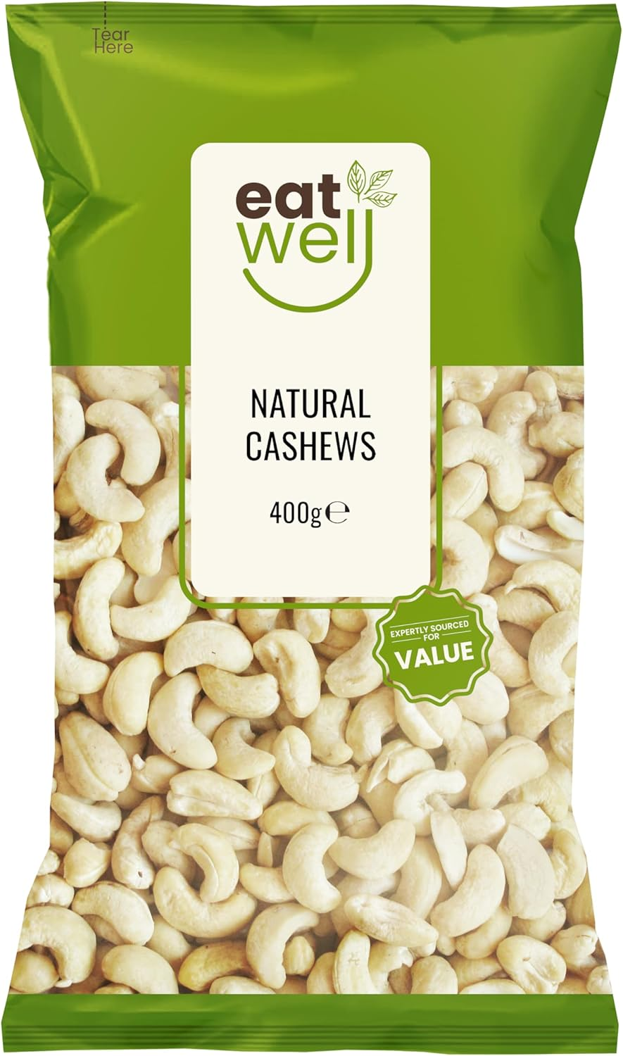 Jc&rsquo;S Eat Well Natural Cashews &ndash; 400G | Premium Unsalted Whole Cashews | Non-Gmo, Vegan