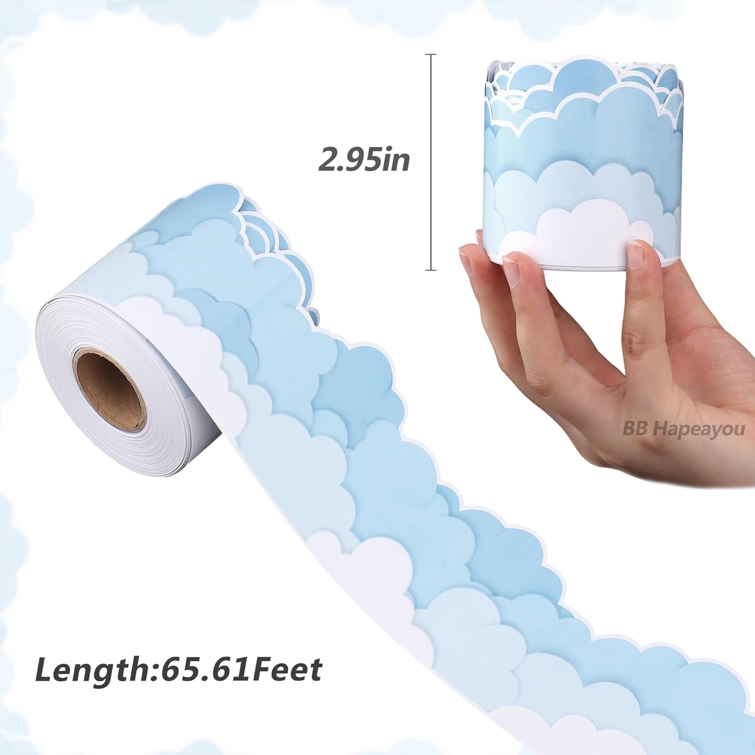 Bulletin Board Border 65.6Ft Classroom Blackboard Decoration for School/Office/Party (Cloud) image number 2