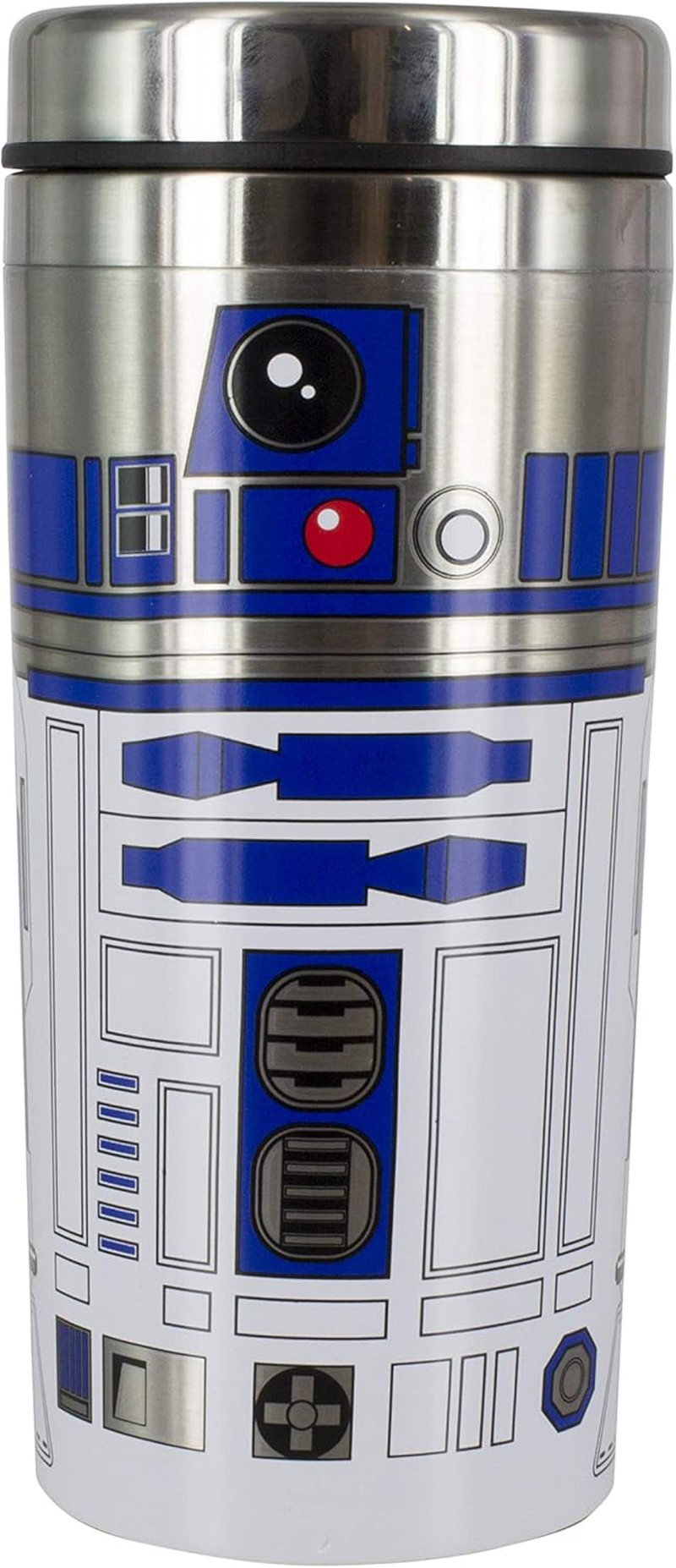 Paladone R2-D2 Travel Mug-Officially Licensed Star Wars Merchandise, Brushed Steel, Multi-Colour, 1 Count (Pack of 1) image number 4
