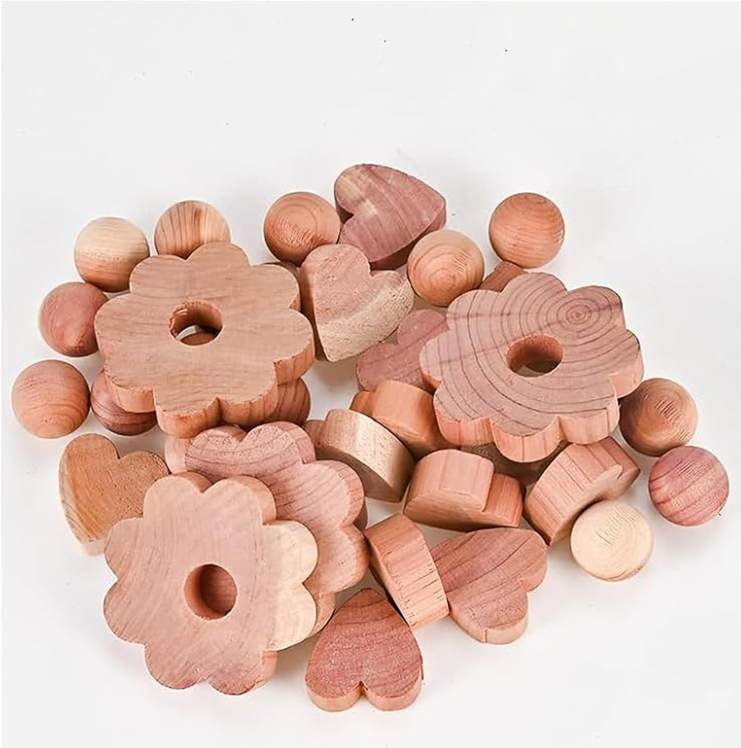 Natural Cedar Blocks Moth Protection for Wardrobes, 60 Pcs Cedar Wood, Aromatic Cedarwood for Closets image number 6