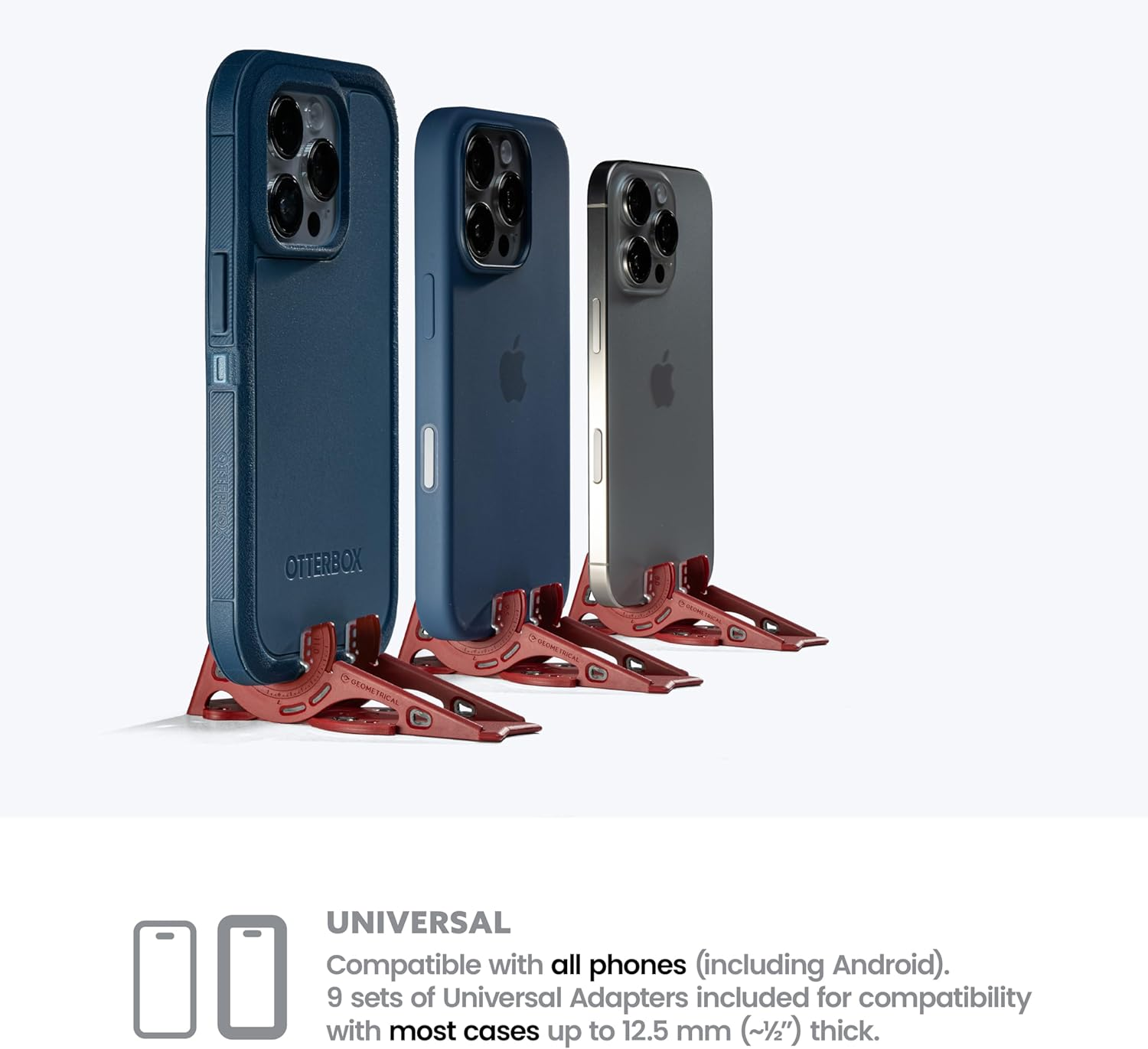 GEOMETRICAL Pocket Tripod Prov2 - Card-Size Stand, for Iphone, Blood Red Universal Kit - Blood Red image number 2