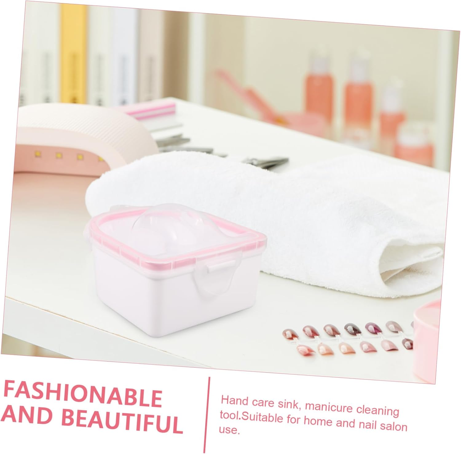 Baluue Nail Soaking Bowls 3-Piece Set Pink Double-Layer Manicure Soaking Container Hand Care Tool for Dead Skin Softening and Exfoliation