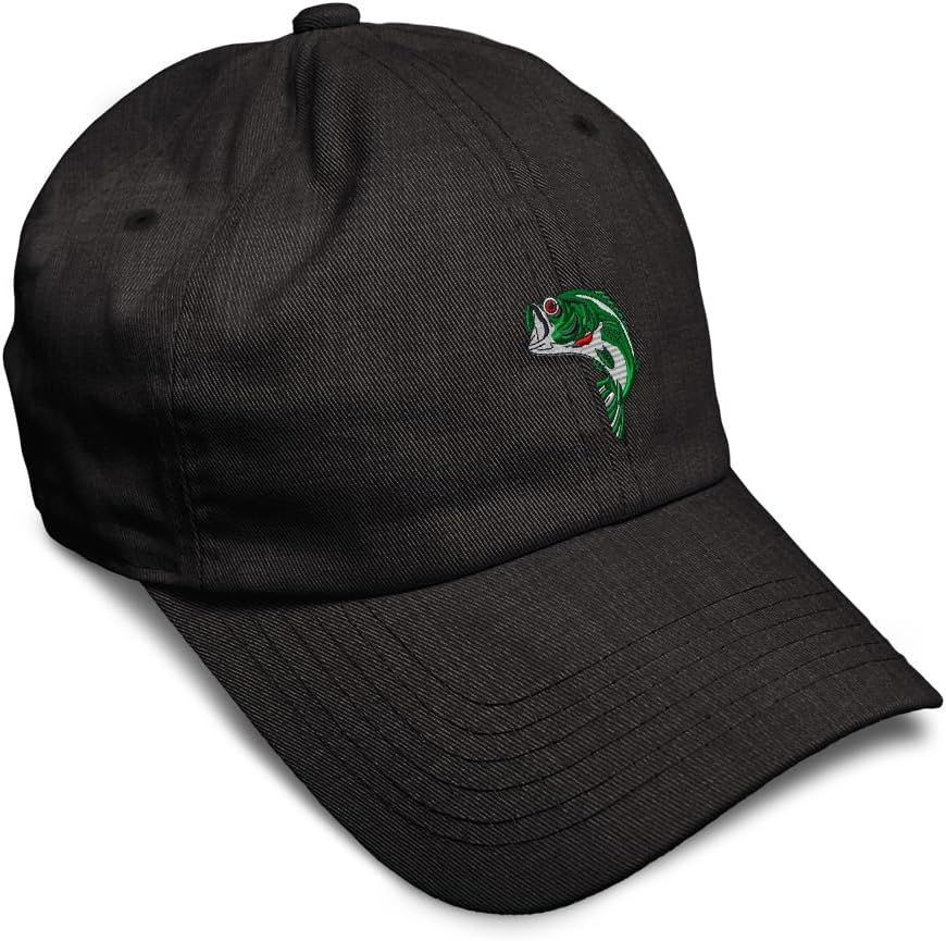 Custom Soft Baseball Hat Embroidered Dad Hat Fish Sea Bass Embroidery Men & Ladies Baseball Cap Cotton