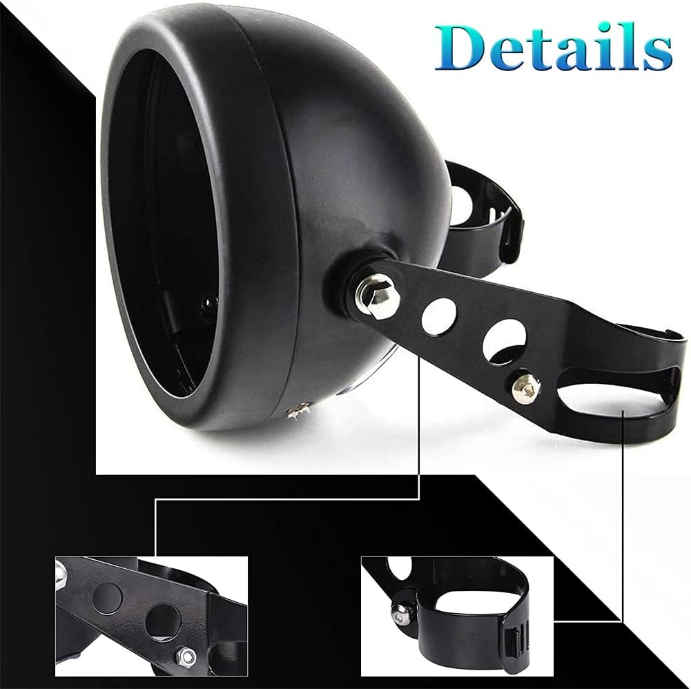 SKUNTUGUANG 5.75 Inch Motorcycle Headlights Housing Bucket for Motorcycle Headlight (Headlight Housing) image number 5