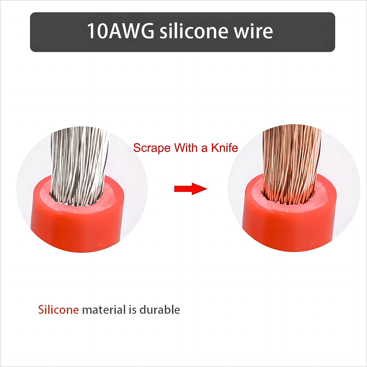 KUNCAN EC5 Jump Starter Cable Battery Clamps - 12V Replacement Alligator Clips to EC5 Female Connector Car Jumper Cable for Emergency Portable Car Jump Start Battery Booster Cable 10AWG Silicone Wire image number 3