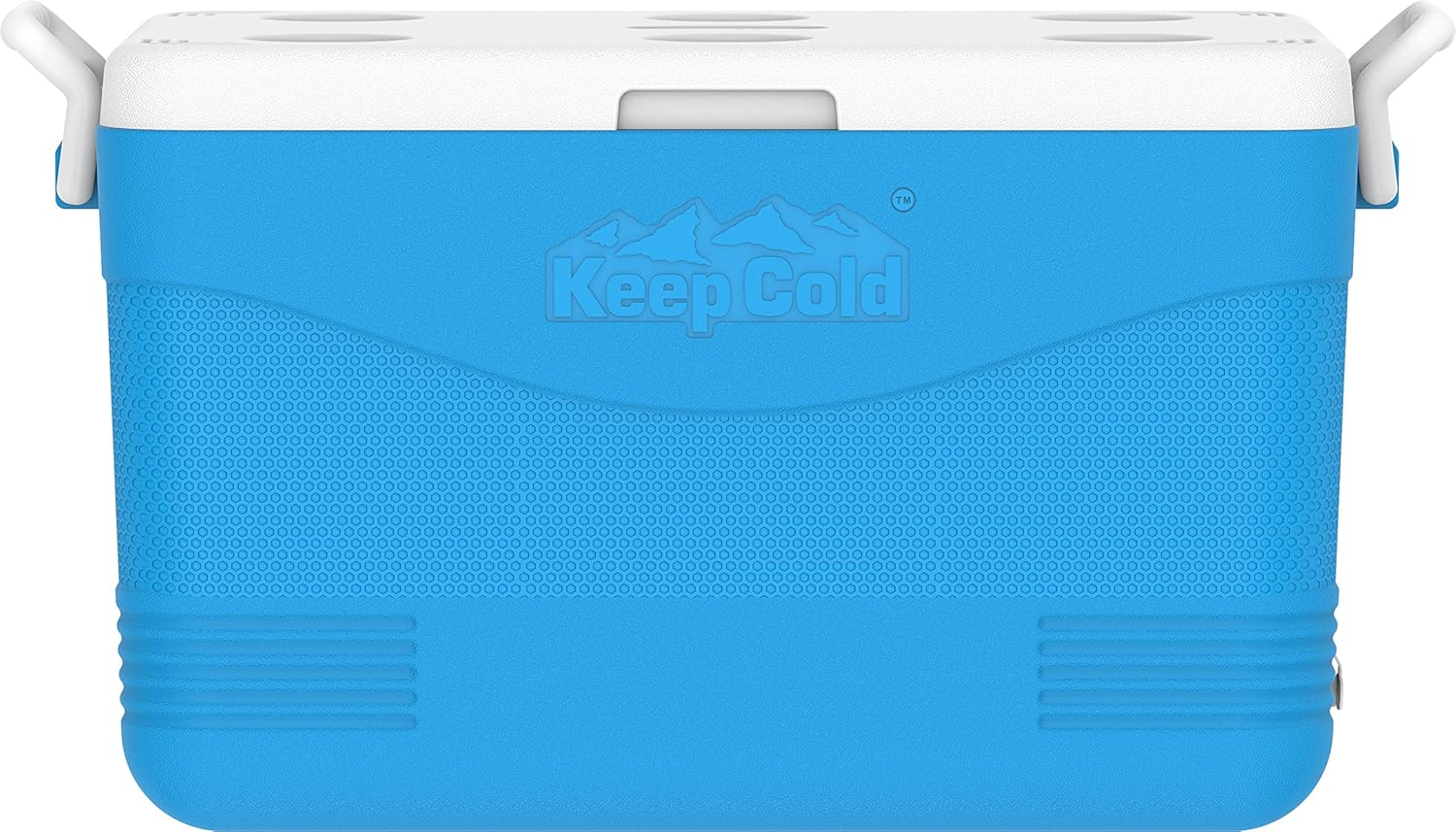 Duramax Picnic Icebox 60L, High Performance Cool Box with PU Insulation, Portable Cooler, 4 Days of Ice Retention, Side Handles with Secure Lid Locking & Cup Holders, Durable Cooler Box, Light Blue - Light Blue image number 2