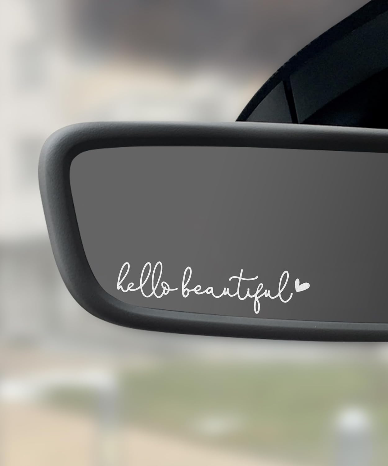 Car Decals,Car Window Decals,Decals for Vehicles,Car Accessories Car Window Stickers,Self Affirmations Decal,Hello Beautiful Mirror Decal,Rear View Mirror Sticker,Car Stickers for Women (Pink)