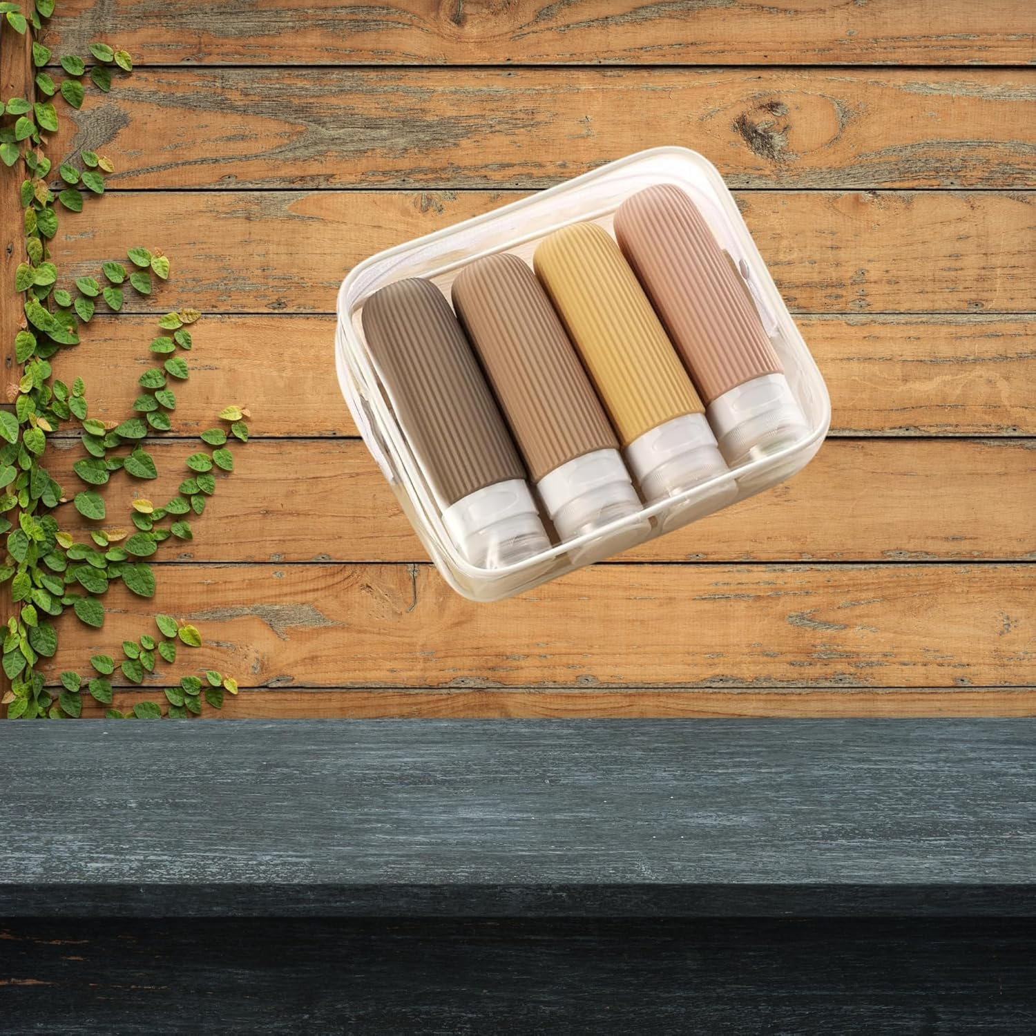 Fabulle Travel Bottles for Toiletries, 4 Pack, BPA Free Silicone, Leak Proof, with Clear Bag (Pack of 4) 3Oz, image number 1