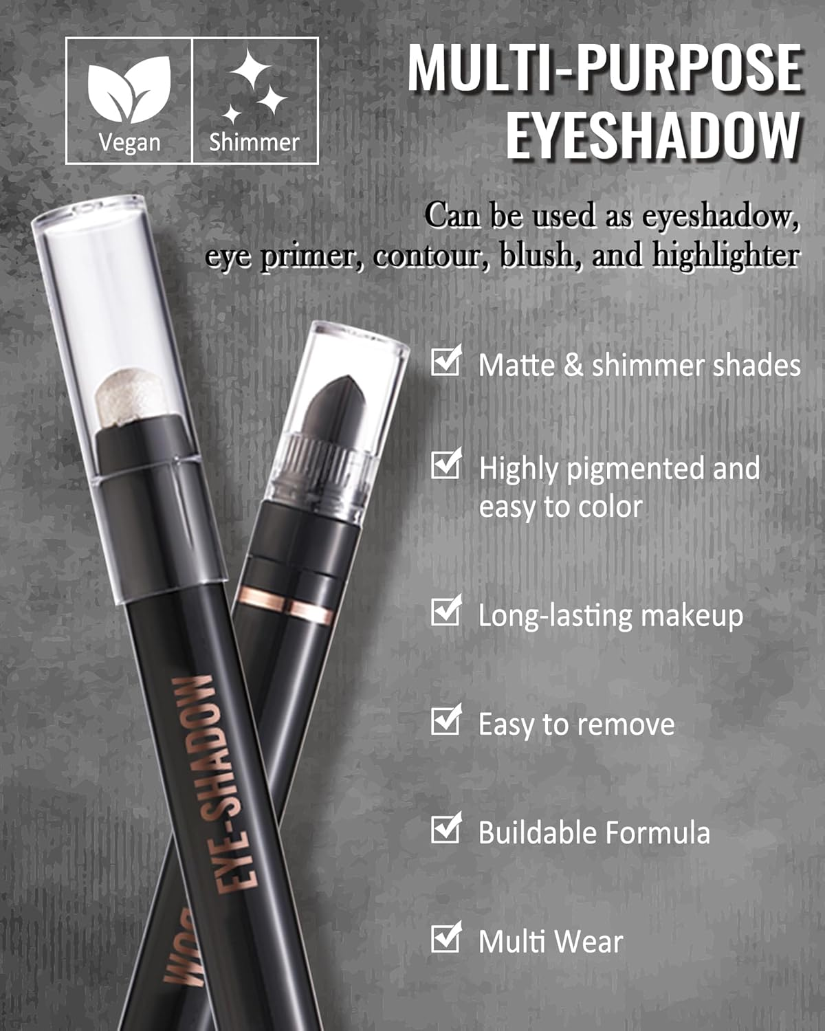 Blue Glitter Eyeshadow Stick, Rotating Creamy Silky Eyeshadow Stick, Waterproof and Long-Lasting, Shimmer Eyeshadow Pen Crayon with Smudger, Highly Pigmented Eye Makeup for Wrinkle Free D12 image number 6