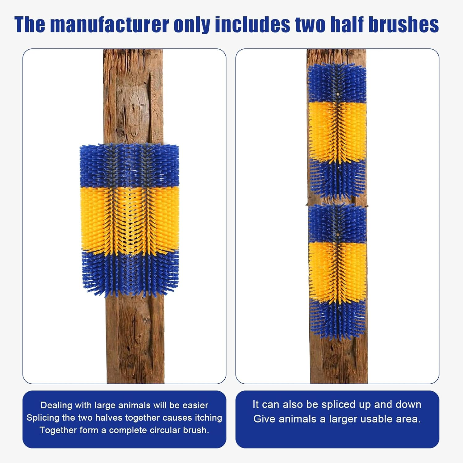2PCS Livestock Scratching Brush, Cow, Horse, Goat, Yellow, Animal Back Scratching Brush image number 1