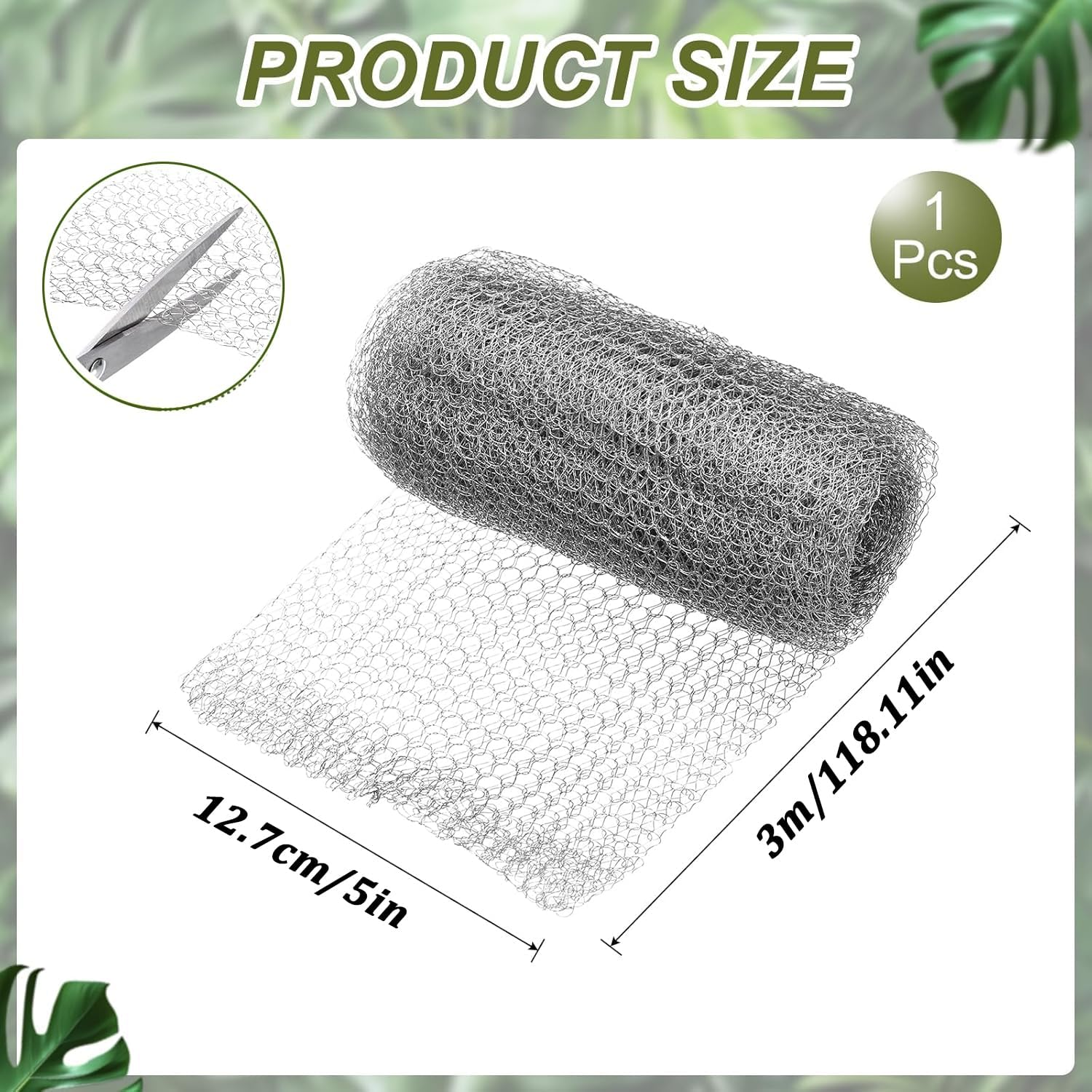 Xinghonyac Wire Mesh Hole Fill Fabric, 12.7Cm X 3M Stainless Steel Wire Mesh Roll Woven Rodent Mesh for Garden Mouse Hole Filling, Outdoor Barrier, Pest Prevention image number 1