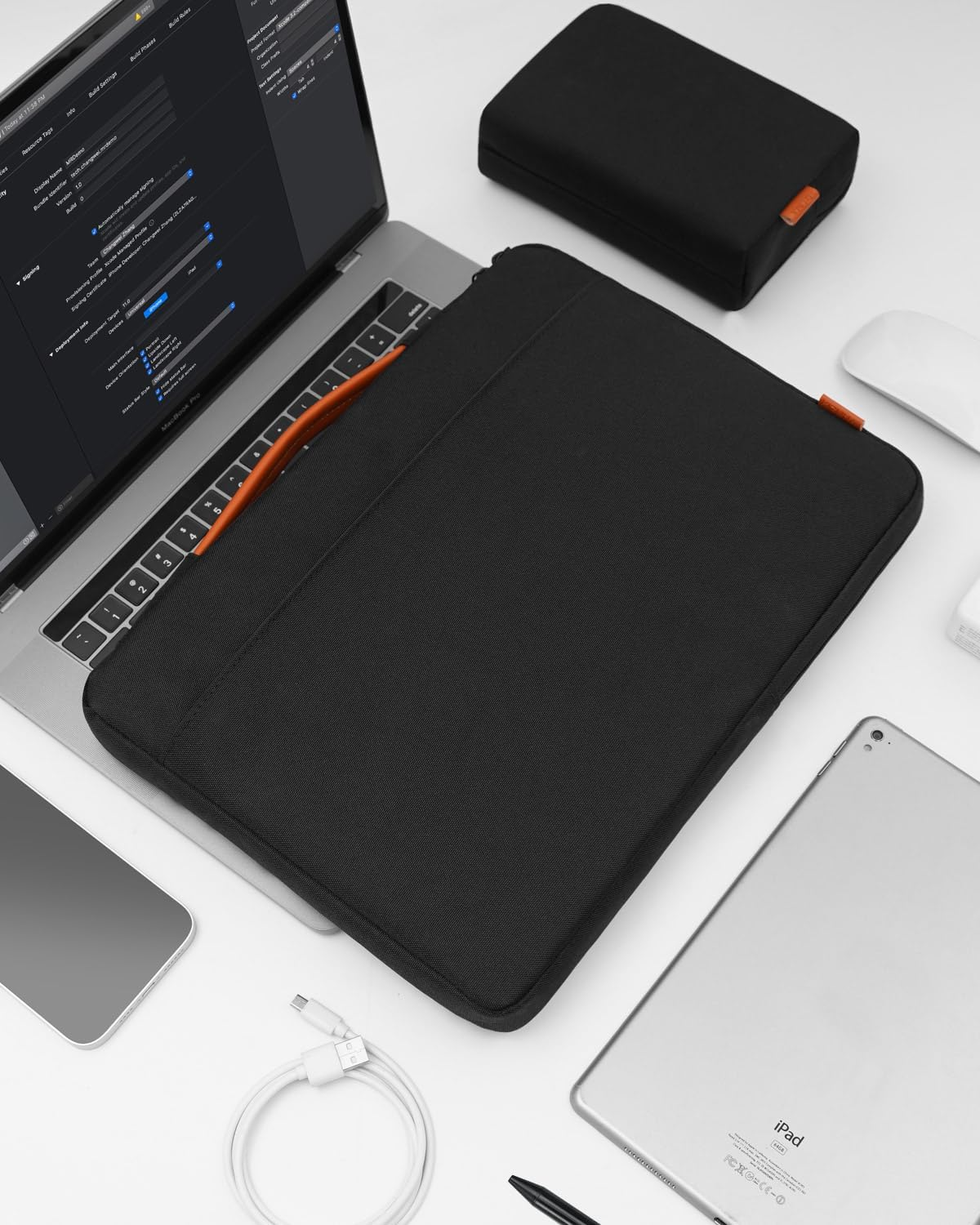 KIZUNA Laptop Sleeve Case 15.6 Inch Computer Carrying Bag for 16" Macbook Pro M1 M2 Max/16 Lenovo Ideapad Flex 5I/Thinkbook 16+ /15.6" HP Envy X360 15/Dell XPS 15/LG Gram 15/Ideapad 5 Pro Gen 6,Black image number 4