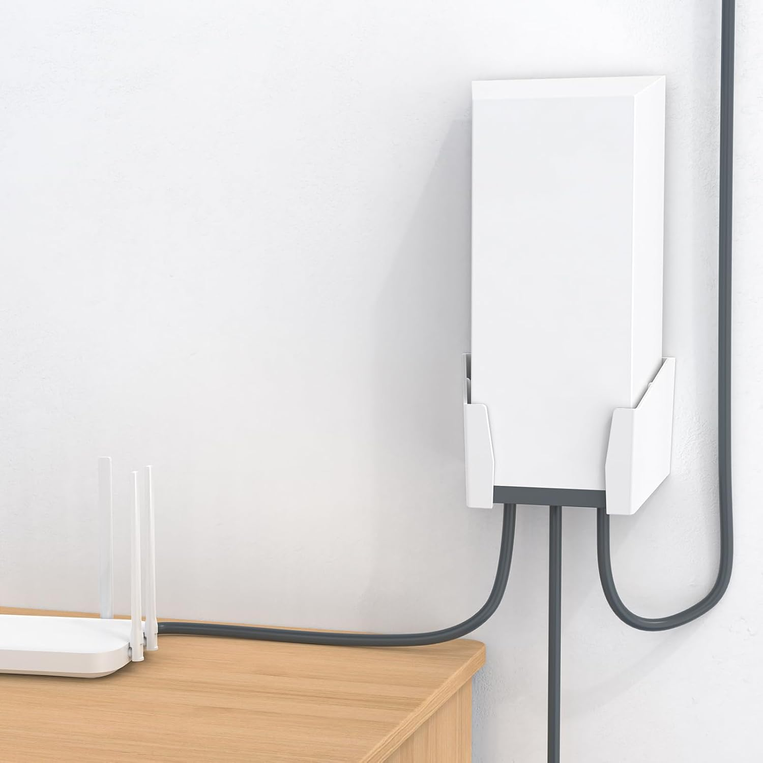 HOLACA Wall Mount Bracket for Starlink Power Supply - White PC Material, Includes Screws & Wall Plugs for Secure Installation