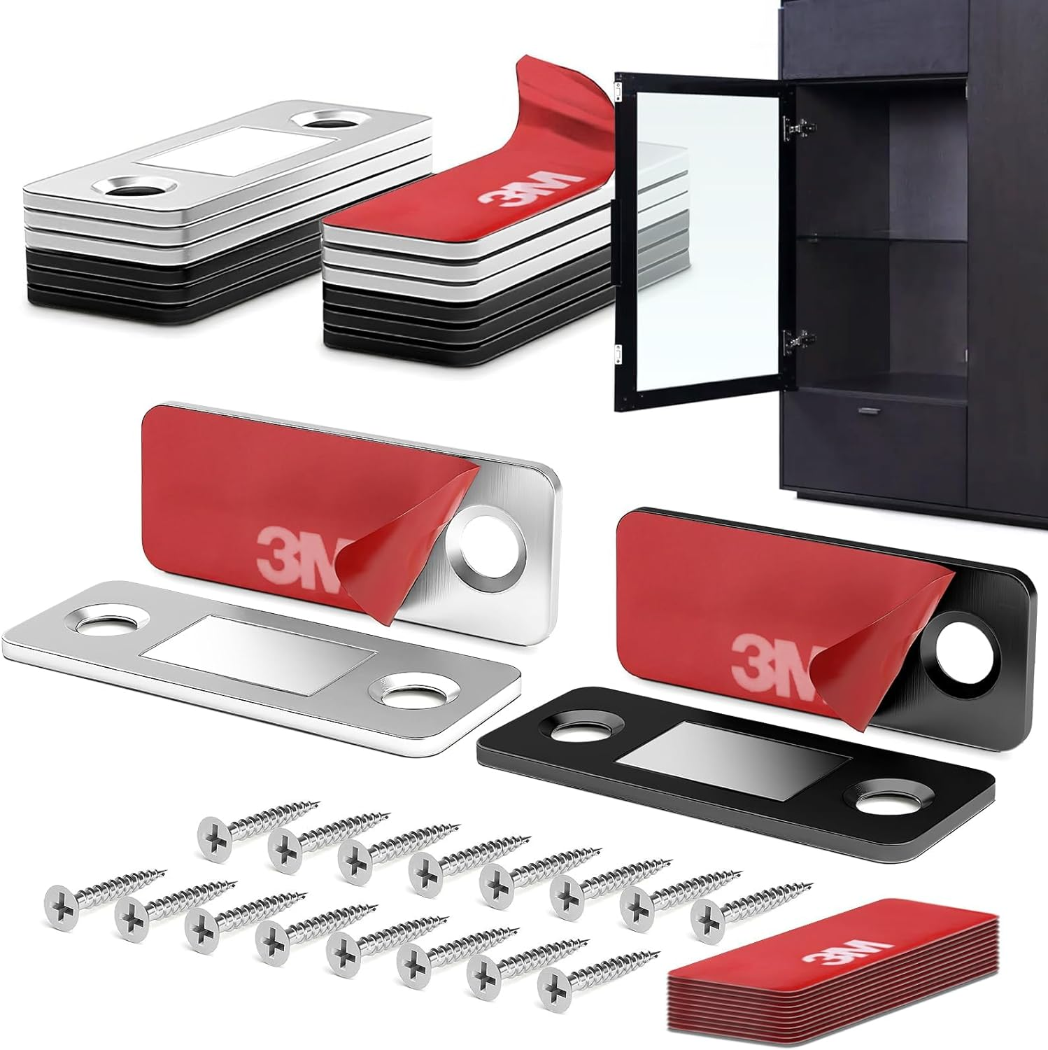 Magnetic Door Catch, Cabinet Magnetic Catch 6 Pack, Magnetic Door Closures for Cupboard, Kitchen, Closet, Closer, Sliding, Doors, Windows, Drawer image number 6