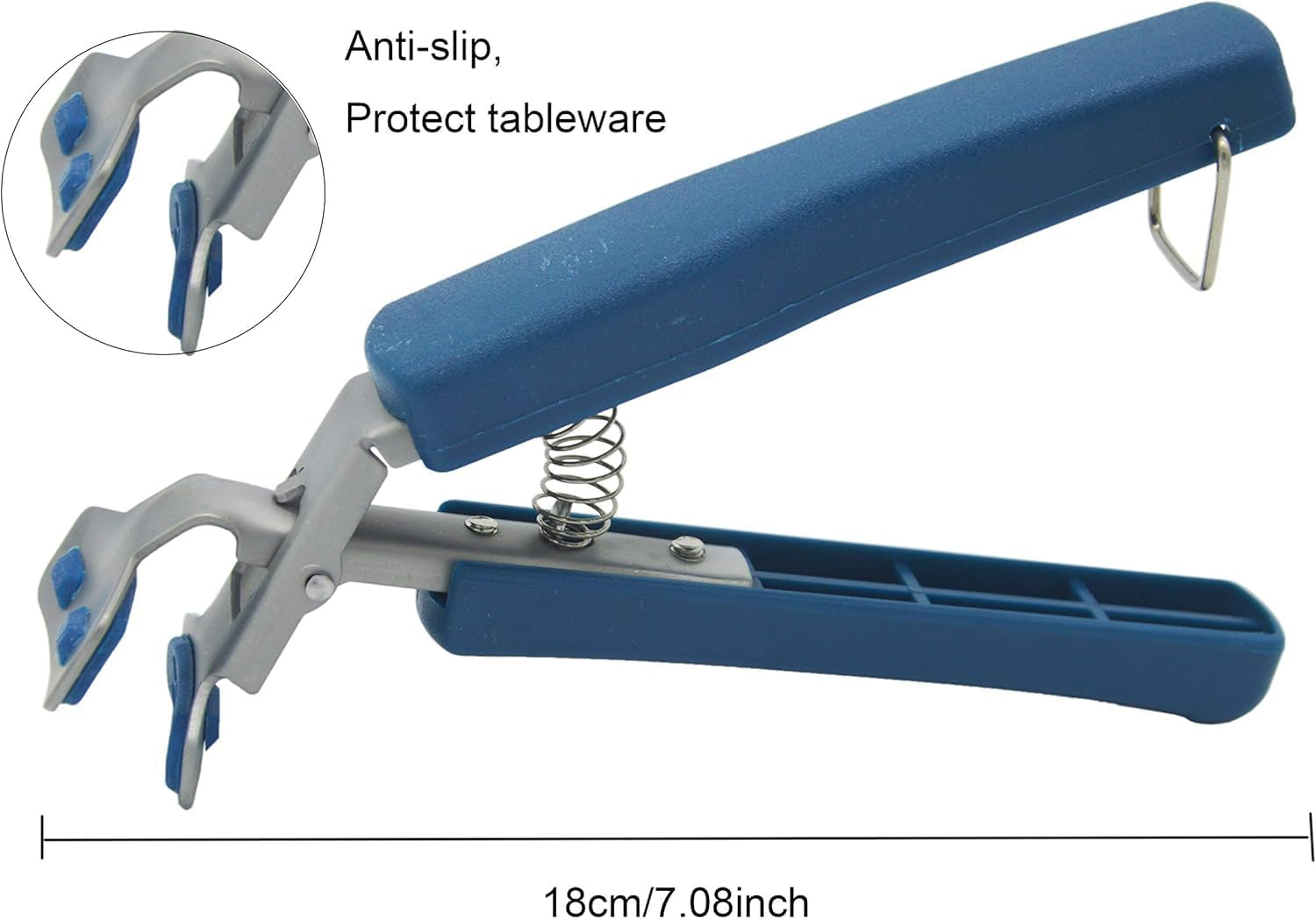 Hot Plate Gripper,Stainless Steel Bowl Clip,Kitchen Tongs Bowl Dish Pan Clip Anti-Scalding 3-Pack (Navy-Blue)