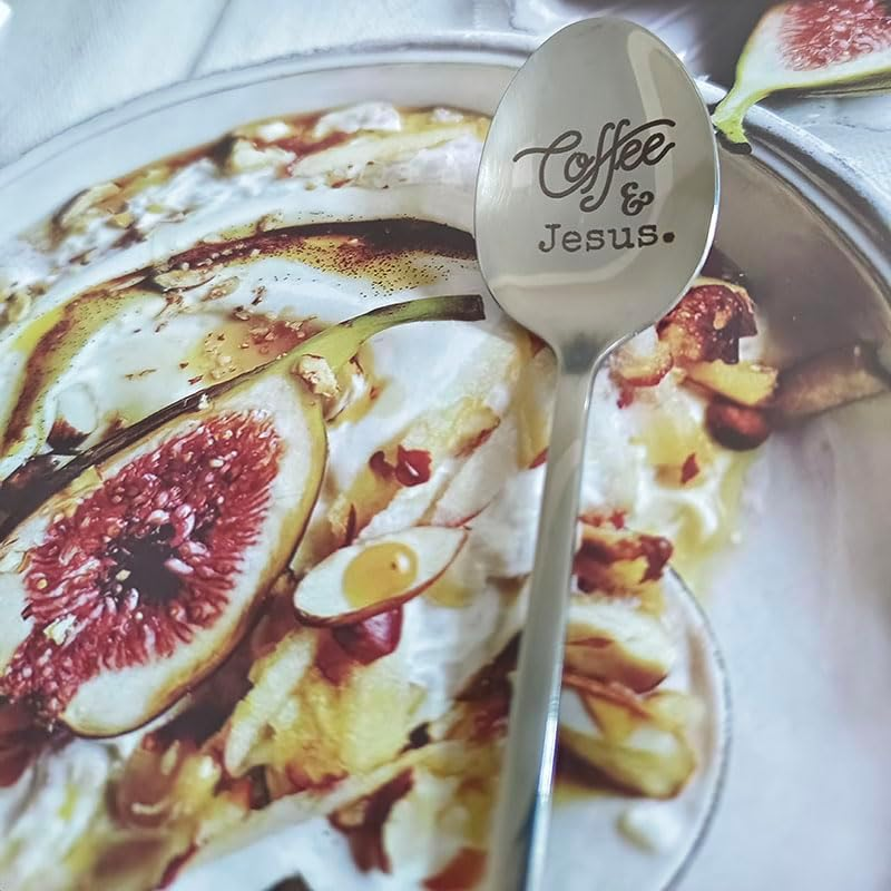 Coffee and Jesus Spoon Gifts for Coffee Lovers Women Men Christian Gifts for Grandma Dad Christmas Birthday Gifts for Papa Jesus and Coffee Gifts for Mom Friend Coffee Spoon image number 4