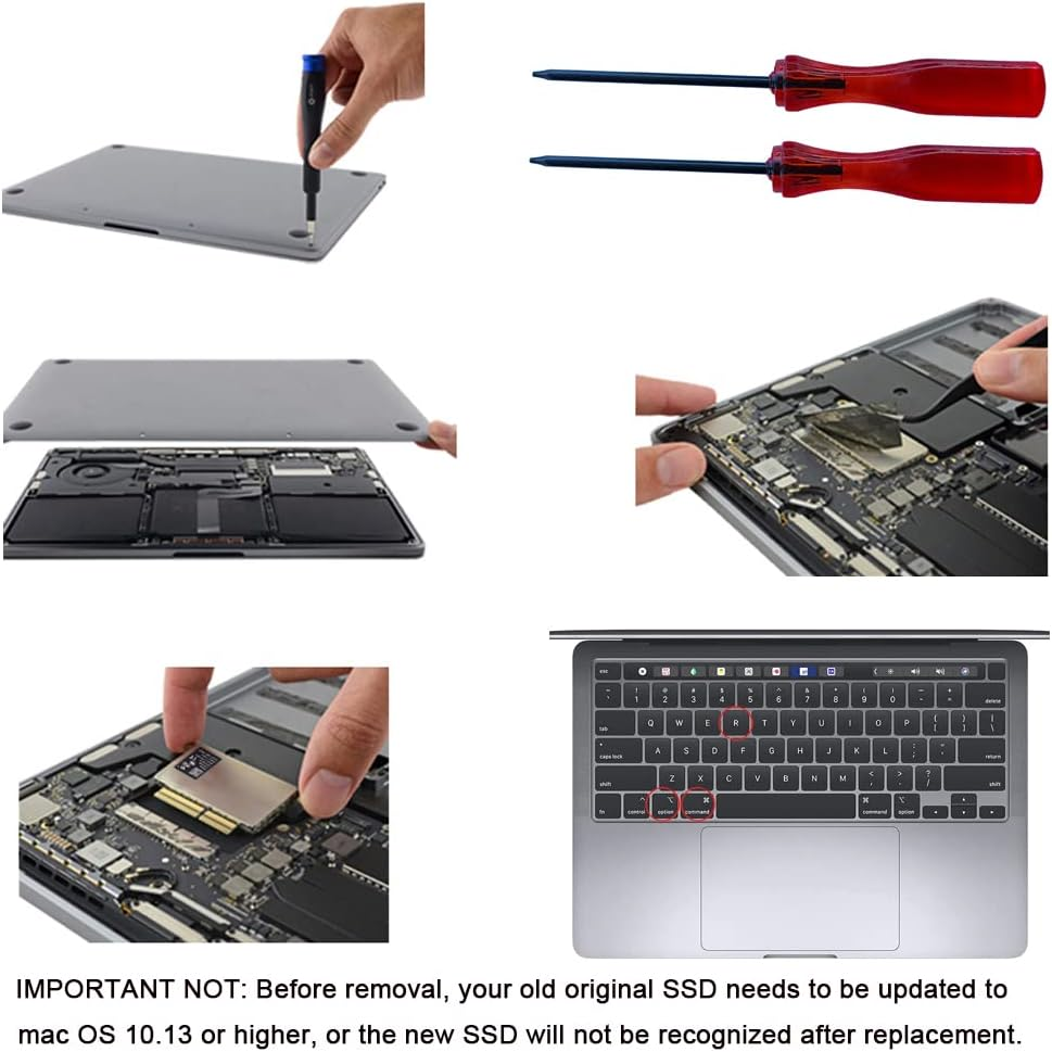 Dogfish 256GB SSD Nvme Pcie Gen3X4 M.2 Upgrade for Macbook, Internal Solid State Drive for Macbook Pro A1708 (2016-2017) image number 5