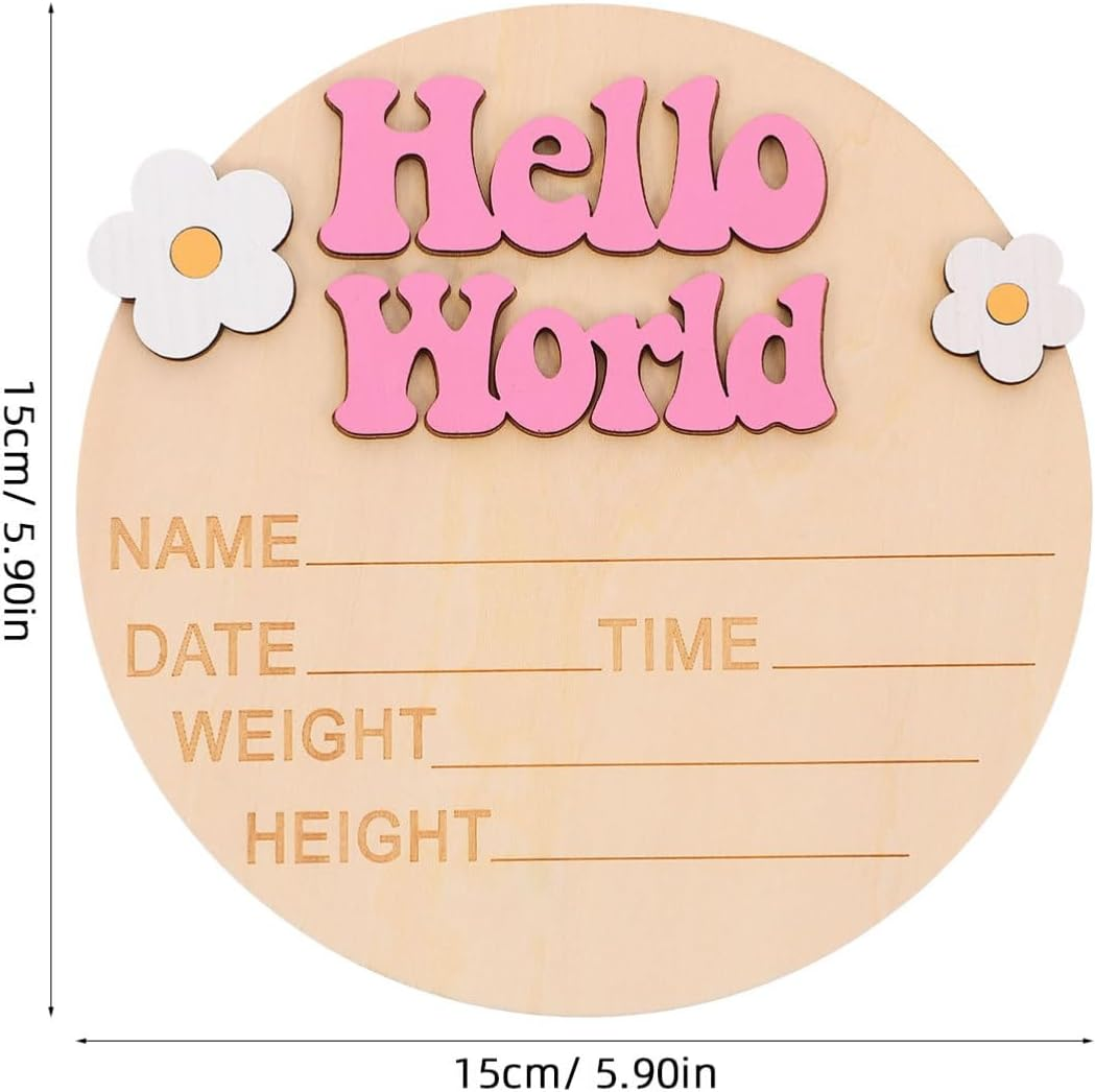 VICASKY Milestone Announcement Sign for Newborn Nursery Decor Growth Record Plaque for Newborn Photo Props and Showers image number 3