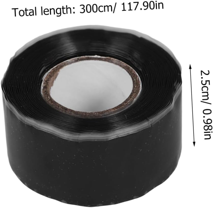 HOMSFOU 3Rolls Self-Adhesive Silicone Tape Heat Resistant Pipe Wire Repair Automotive Home Use image number 5