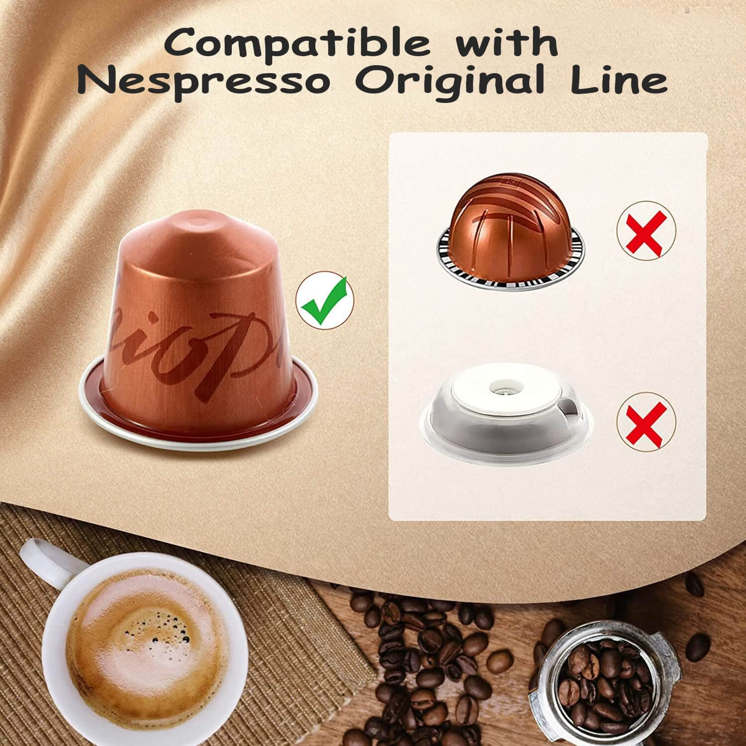 Coffee Pod Holder Organizer Compatible with Nespresso Line, Stainless Steel Capsule Holder 41X 22Cm Holds 40 Pods for Kitchen Wall, Cabinets, Adhesive (Original Line) image number 1