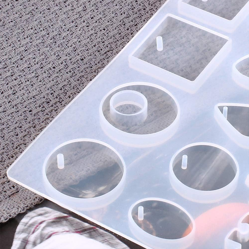 Silicone Resin Moulds, Epoxy Molds Kit with Assorted Shape for Jewellery Making Casting Craft DIY (15.3Cm X 11.3Cm) image number 3