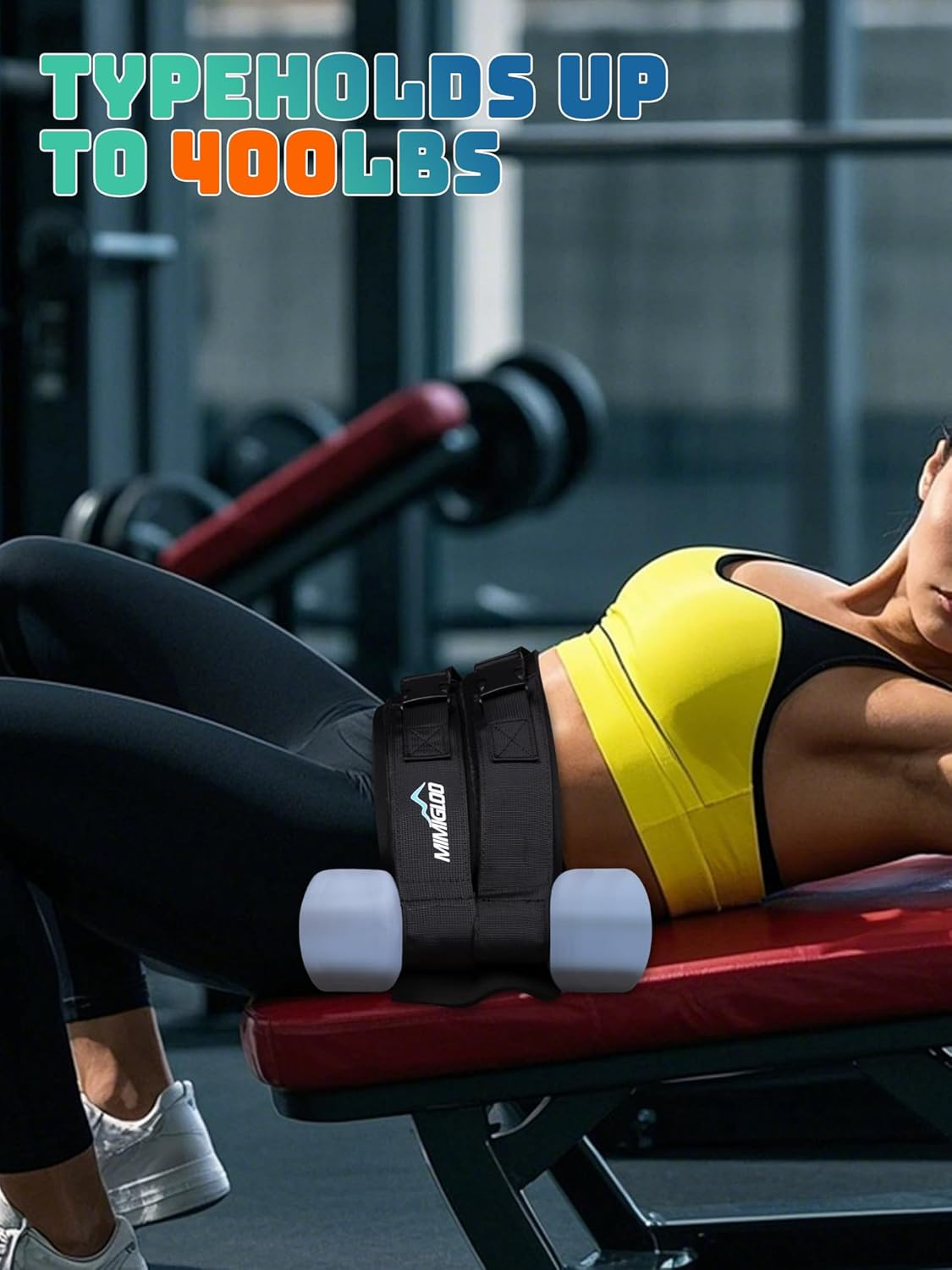 Hip Thrust Belt, Wider and Thicker Hip Bridge Belt, for Dumbbell Exercise Squat Kettlebell Lunge Bridge Push-Up Training, Suitable for Home, Gym (Black) image number 4