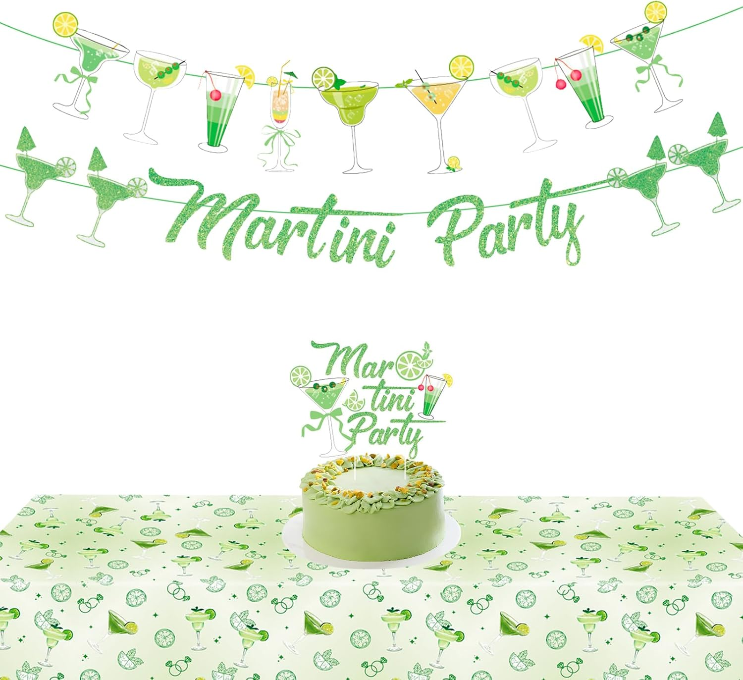 Martini Party Decorations, Martini Banner for Birthday Decor, Martini Bachelorette Bridal Shower Party, Martini Themed Partydecor image number 1