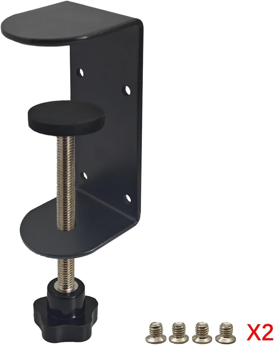 Jhanw 3 Inch C-Clamp with Four Small Holes in the Back, 2-Pack Adjustable Desk C Clamps for Range 0.35"~3.37", Versatile Clamp for Brake, Parts Assembly, Fastening, Welding, Woodwork, Metal Work
